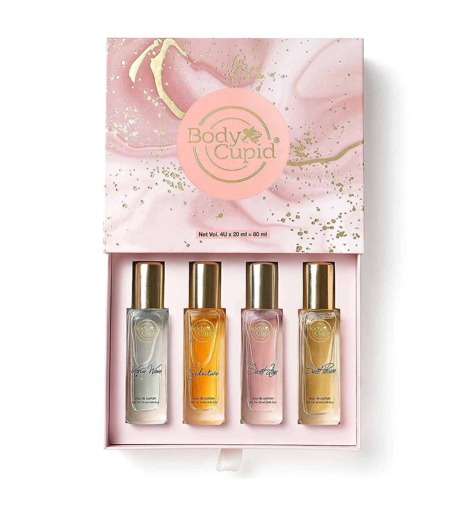 Luxury Perfume Gift Set For Women 4X20 Ml | Long Lasting Premium Fragrances | Aqua Wave | Secret Love | Seductive | Sweet Passion | 80 Ml - Buy Online on GoSupps.com