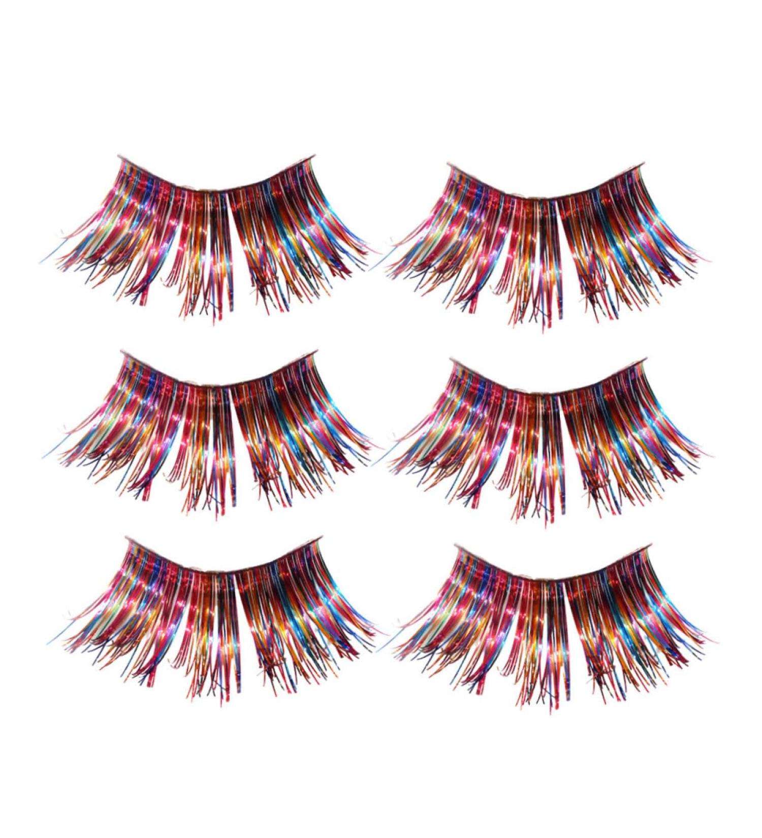 minkissy 3 Pairs False Eyelashes False Lashes Colorful Halloween Eyelashes Halloween Makeup Eyelashes Fake Eyelashes Halloween Performance Eyelashes Color Bars Fancy - Buy Online on GoSupps.com