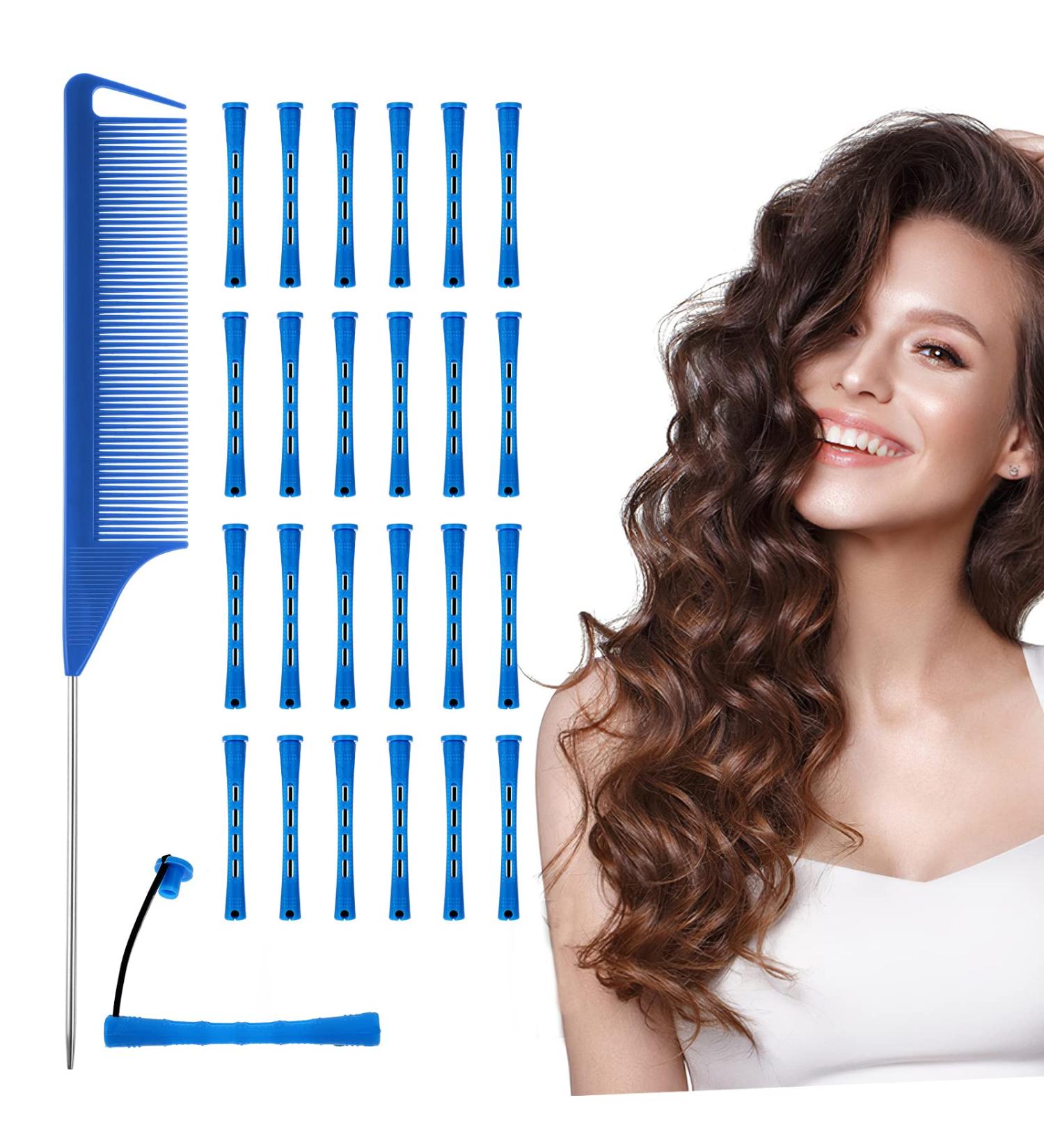 24pcs Hair Perm Rods Cold Wave Rods Plastic Perming Rods Hair Curling Rollers Curlers for Long Hair Medium and Short Hair Salon hairdressing Curlers with Pintail Comb for Women Natural Hair Styling - Buy Online on GoSupps.com