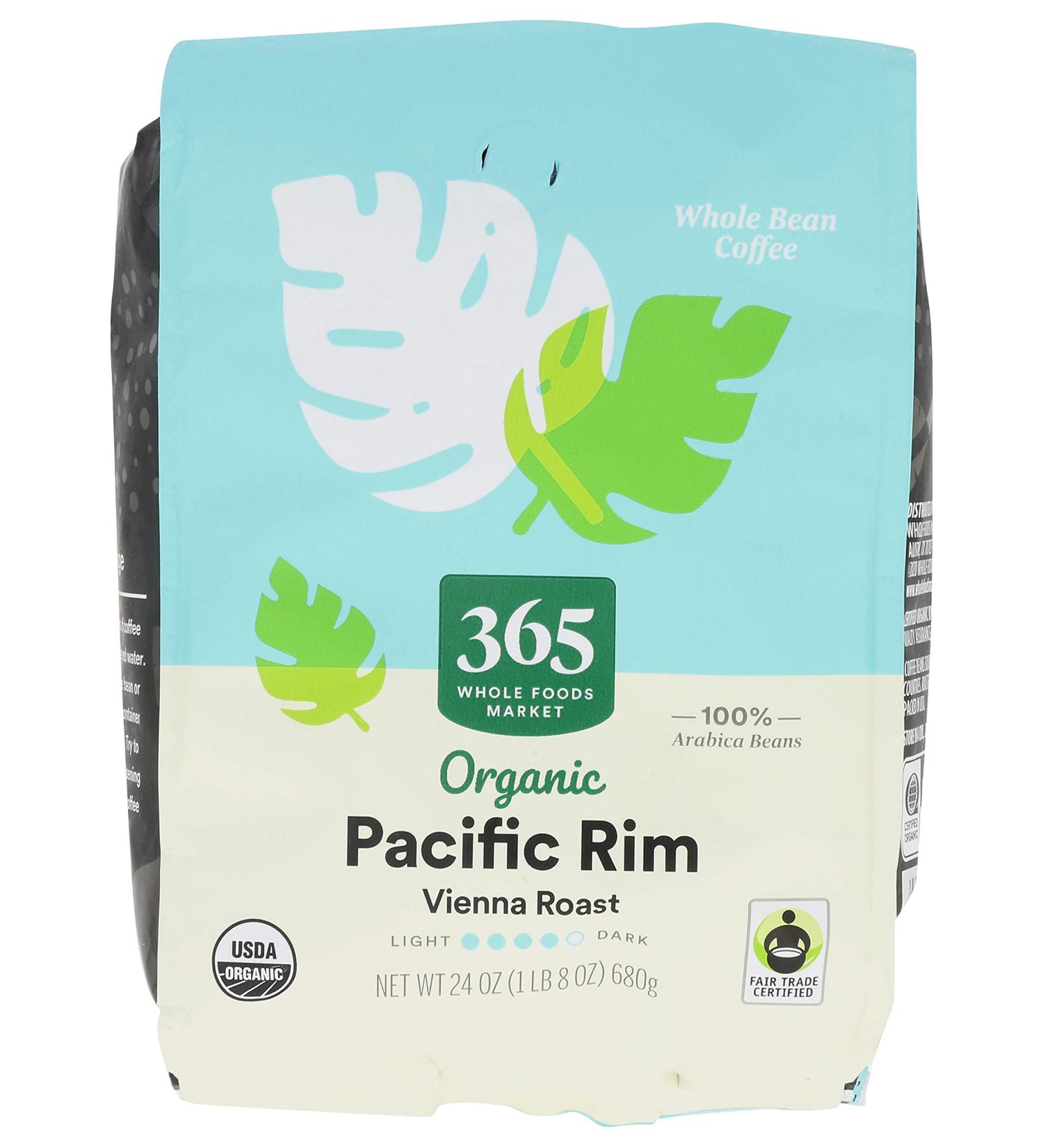 365 Whole Foods Market Coffee Pacific Rim Vienna Roast Organic Whole Bean 24 oz - Buy Online on GoSupps.com