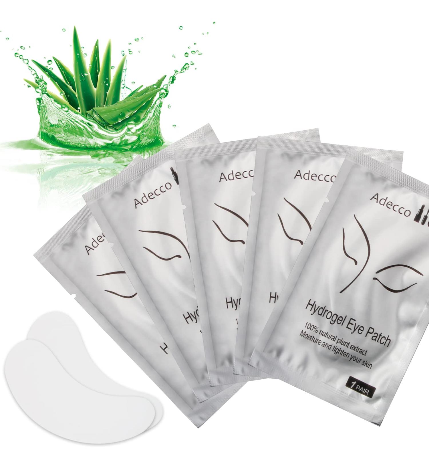Adecco LLC Eyepads: 100 Pairs Lint-Free Hydrogel Eyelash Extension Eye Pads for DIY False Eyelash Makeup - Silver - Buy Online on GoSupps.com