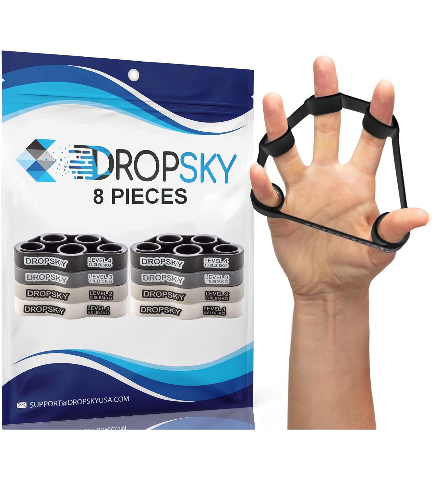 Finger Strengthener Hand Resistance Bands - Improve Grips Performance with 8pcs Finger Exerciser for Grip Strength Trainer and Muscle Exercises (4 Levels 6.6lb, 8.8lb, 11lb, 13.2lb) - Buy Online on GoSupps.com