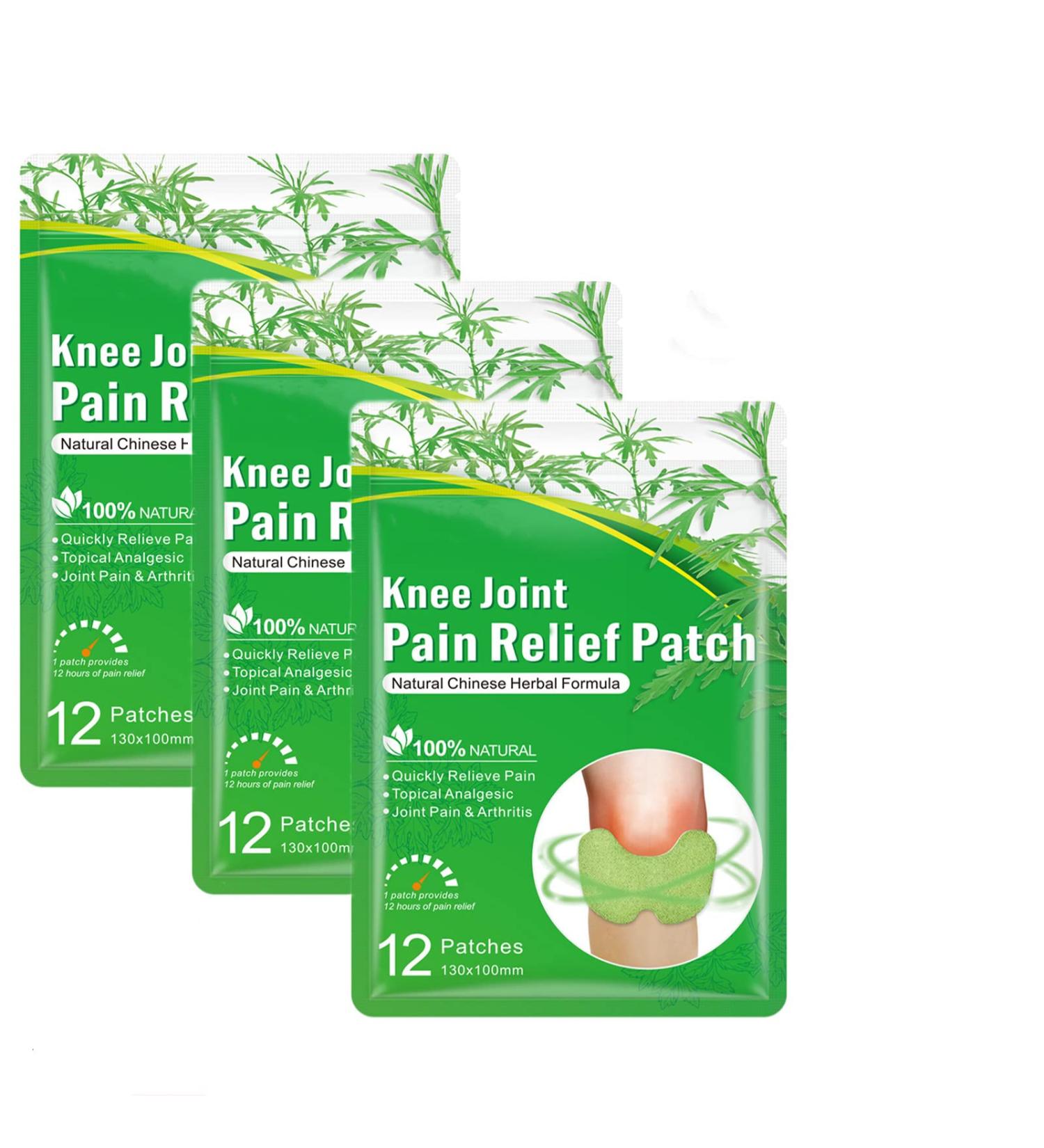 36 PCS Herbal Knee Relief Patches - Natural Joint Pain Relief for Knee, Back, Neck - Buy Online on GoSupps.com