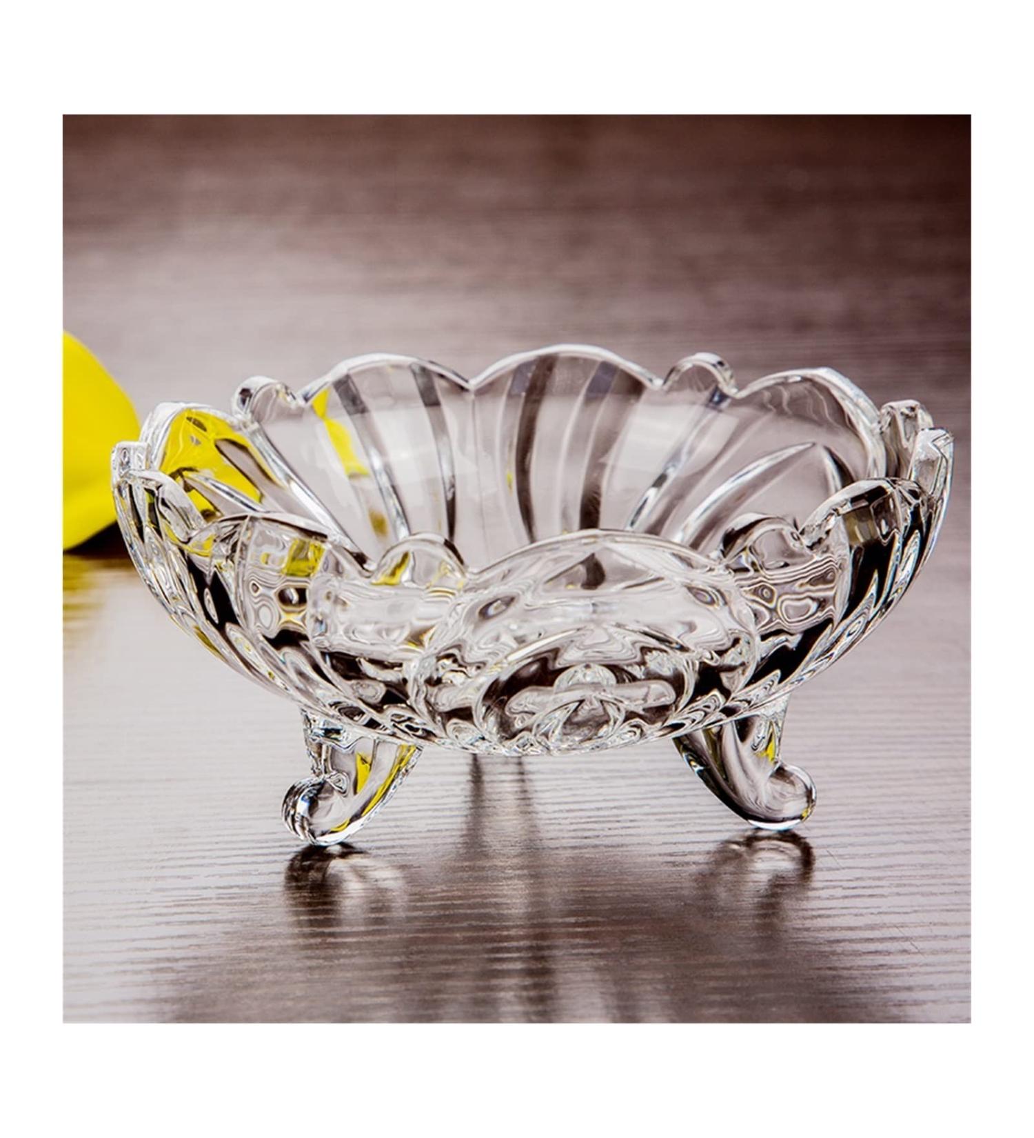 Fruit for Kitchen Household Small Glass Fruit Snack Candy Plate Three-Legged Design Fruit Bucket Creative Mini Fruit Plate Dessert Decorative Fruit Plate Tableware - Buy Online on GoSupps.com