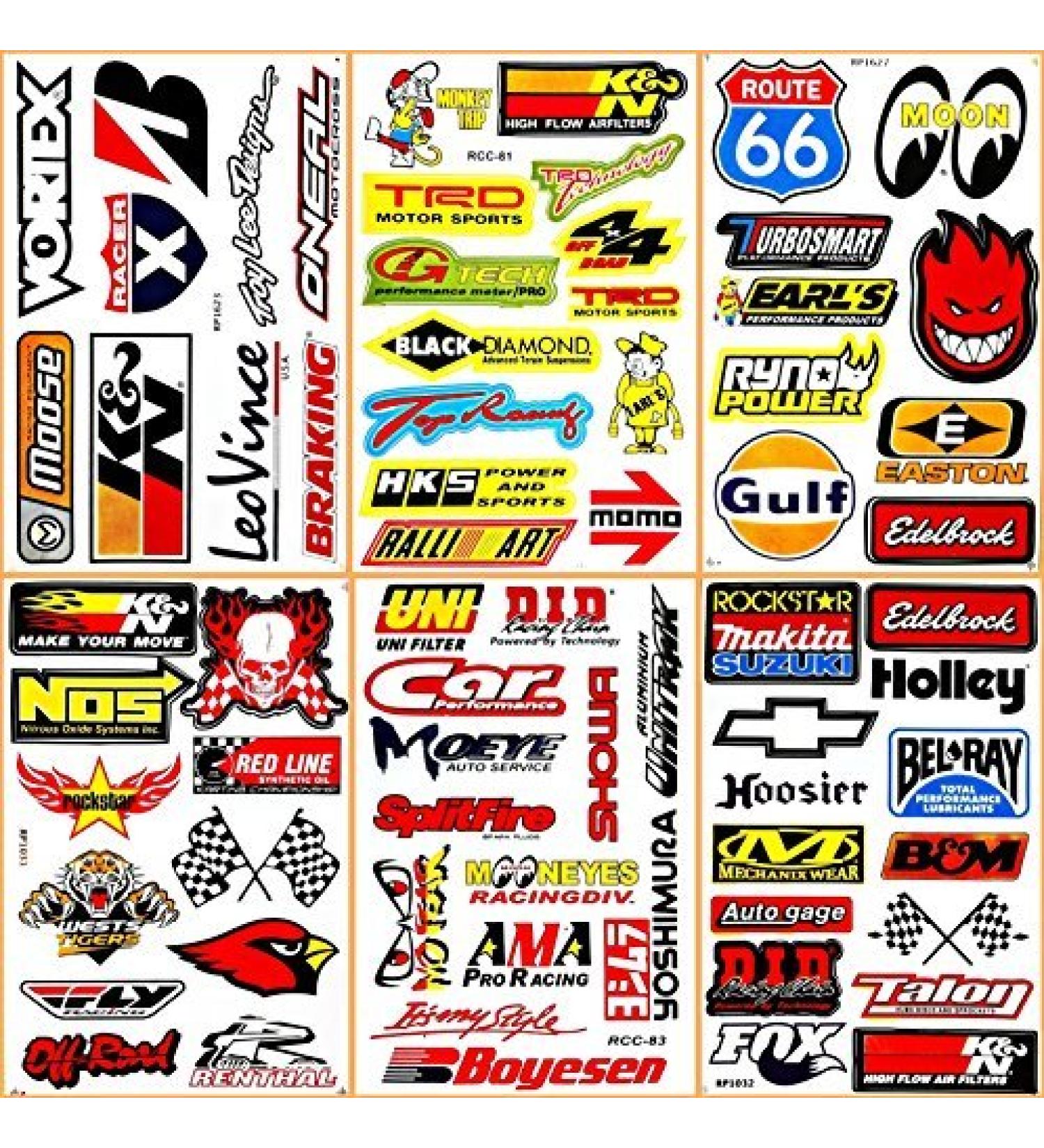 Cars Motorsport Nos Gulf Hot Rod Nascar Drag Racing Lot 6 Vinyl Graphic Decals Stickers D6094