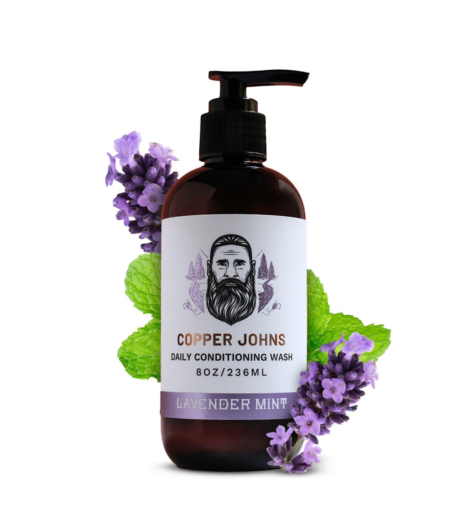 Daily Conditioning Wash - Natural Beard Cleanser with Ionic Inland Sea Minerals | Nourishes Facial Hair & Skin | Lavender Mint | 8oz - Buy Online - Buy Online on GoSupps.com