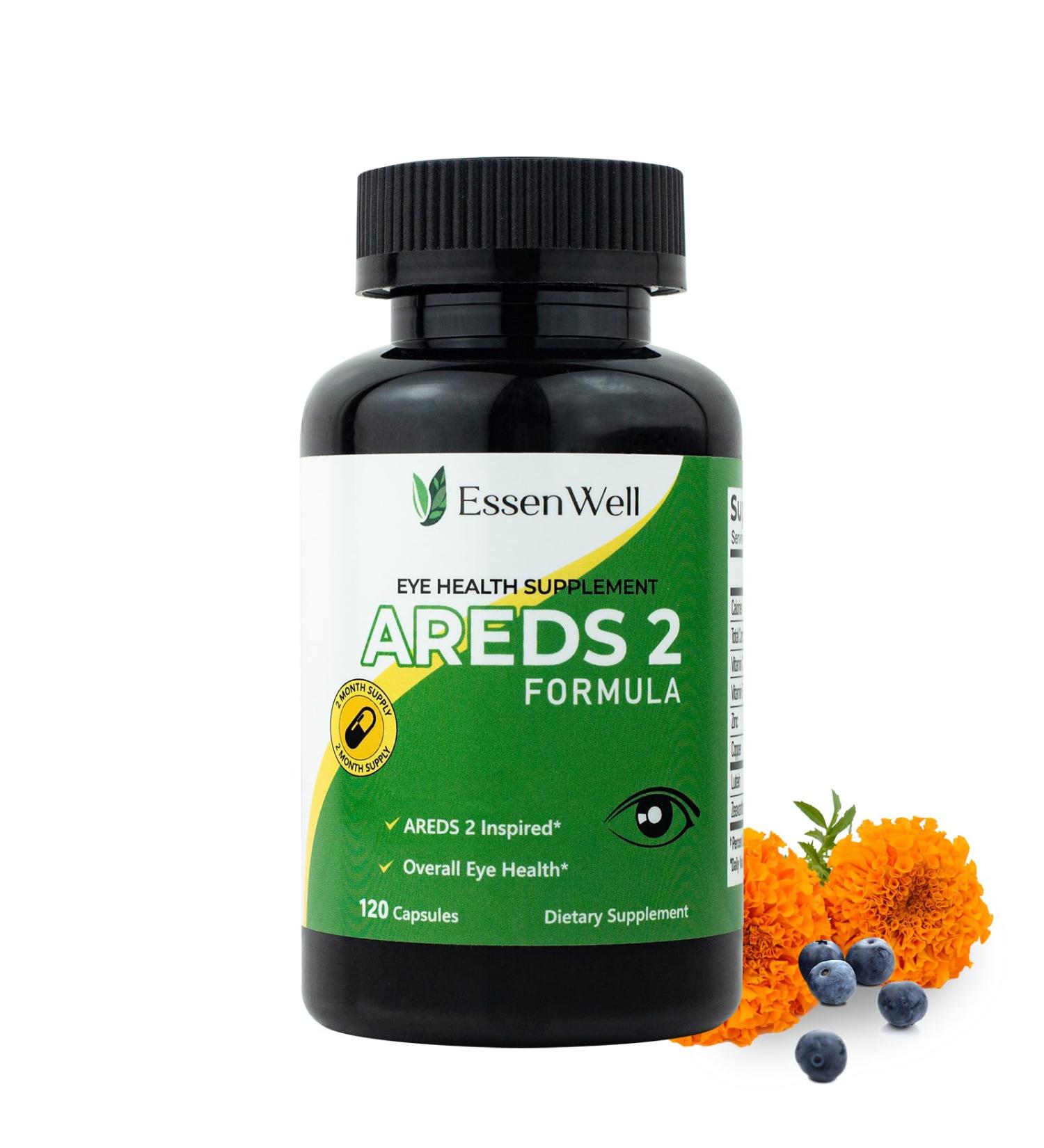 AREDS 2-120 Capsules + Multivitamin Lutein and Zeaxanthin 20mg 2-in-1 Eye Vitamin Contains Vitamin C D E & Zinc 1 Count (Pack of 120) - Buy Online on GoSupps.com