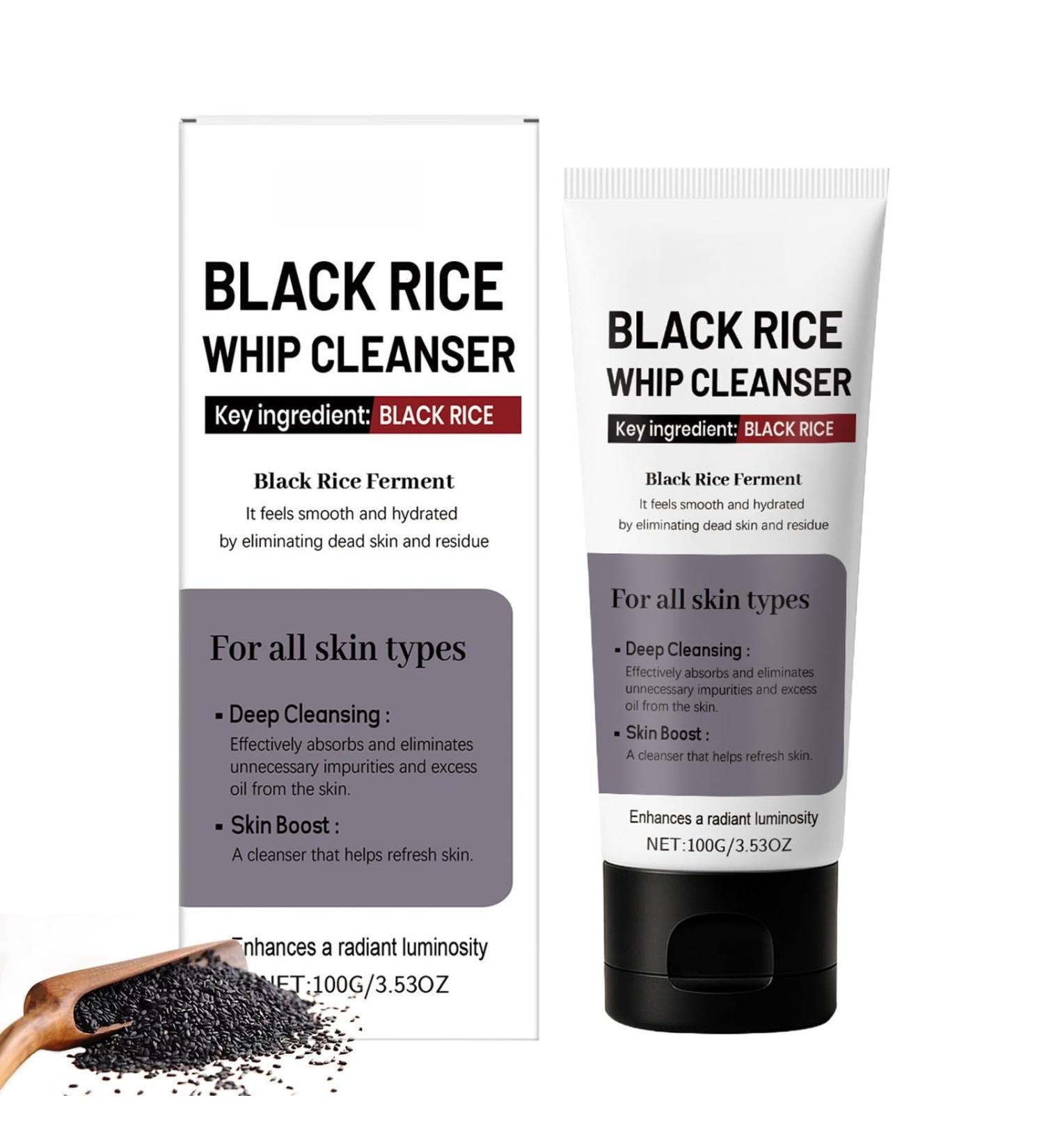 Black Rice Exfoliant Facial Cleanser Gentle Exfoliating Face Wash Moisture Face Exfoliator Foaming Cleanser Revitalizes and Softens Skin for Oily to Normal Skin Men and Women - Buy Online on GoSupps.com