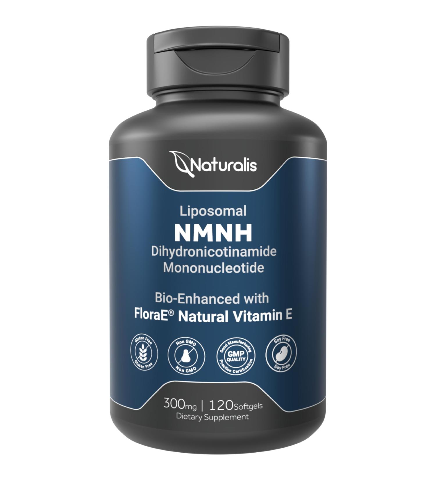 Naturalis Liposomal NMNH 300mg (NMN Alternative) | Boost NAD+ Levels & Support Healthy Aging* | Bioenhanced with Vitamin E for Advanced Absorption Stability & Antioxidant Protection* | 120 Softgels 120 Count (Pack of 1) - Buy Online on GoSupps.com