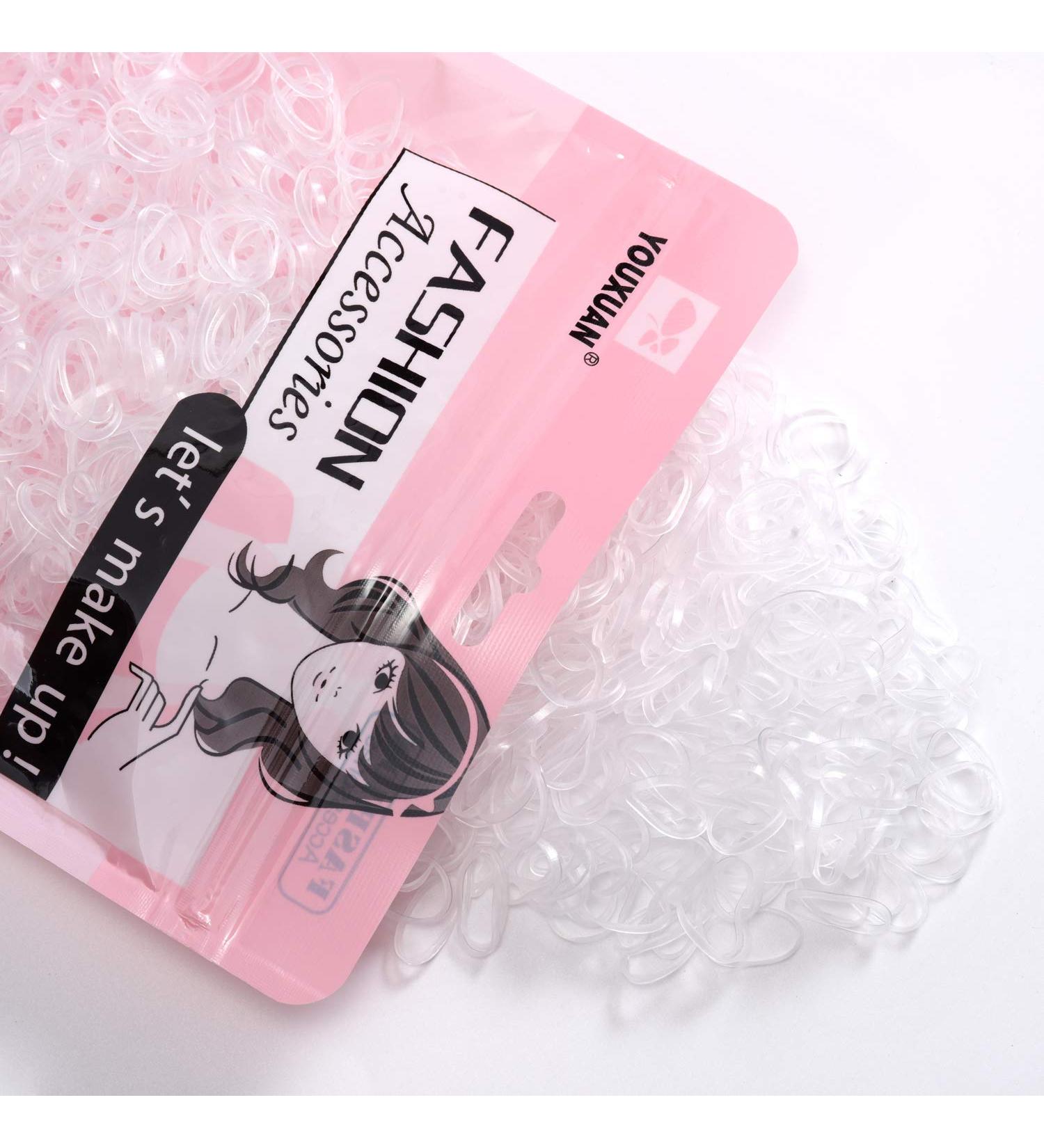 Youxuan 1000-Pack Clear Small Elastic Hair Ties for Girls - Non-slip Rubber Bands - Buy Online on GoSupps.com