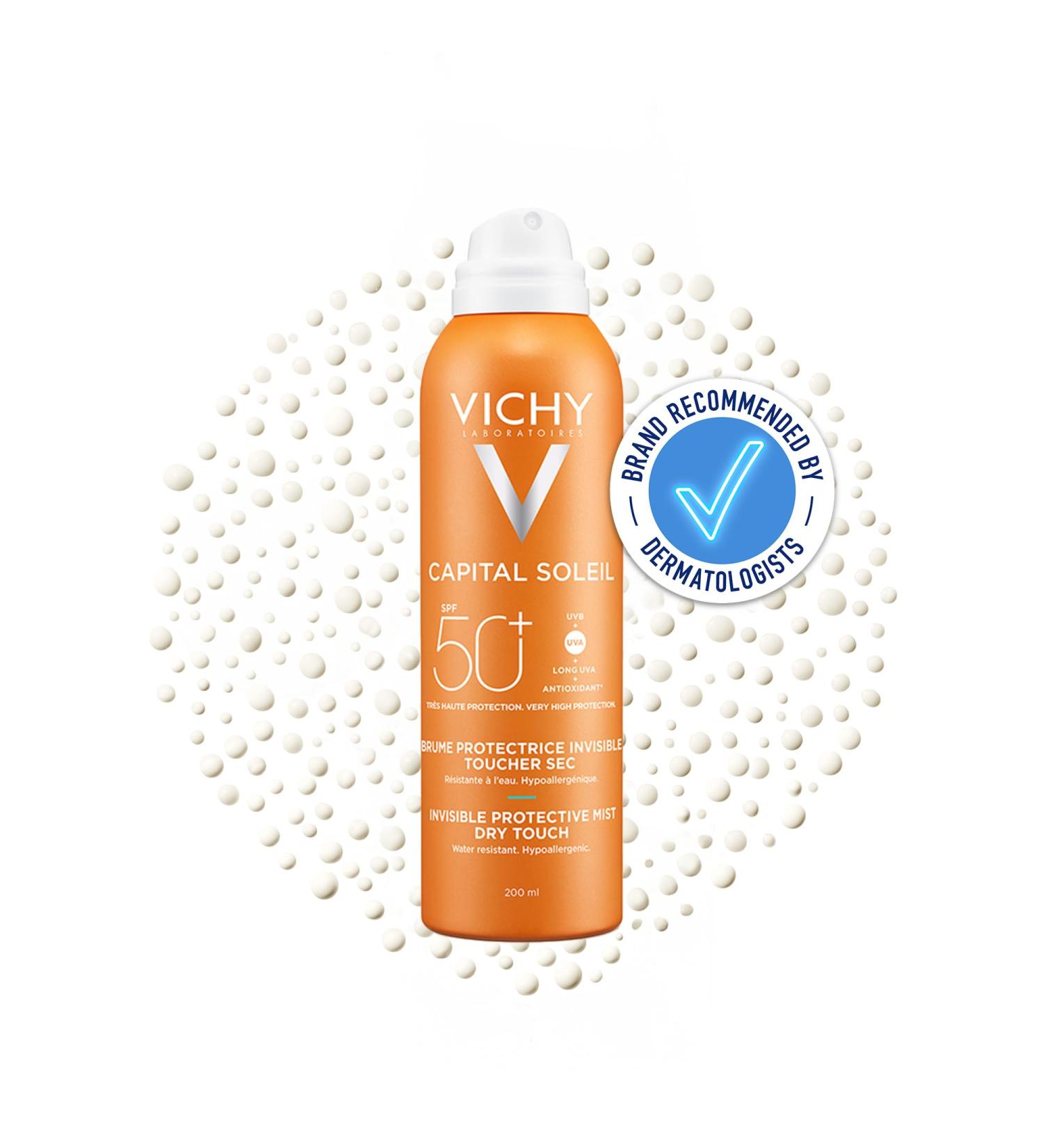 Vichy Capital Soleil Invisible Hydrating Dry Touch High Sun Protection Mist SPF50 200ml - Buy Online on GoSupps.com