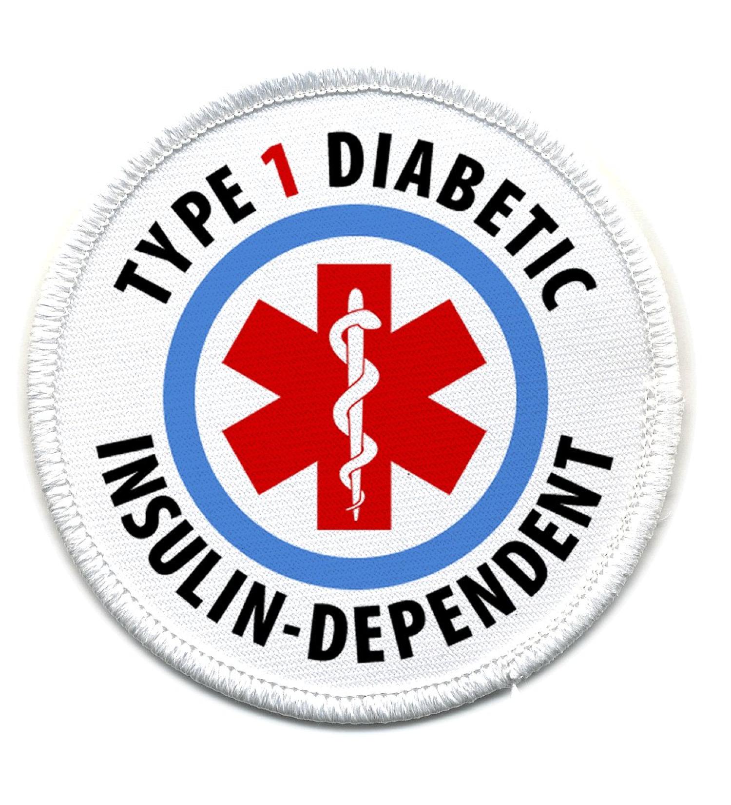 TYPE 1 DIABETIC Insulin Dependent Medical Alert 3 inch Patch