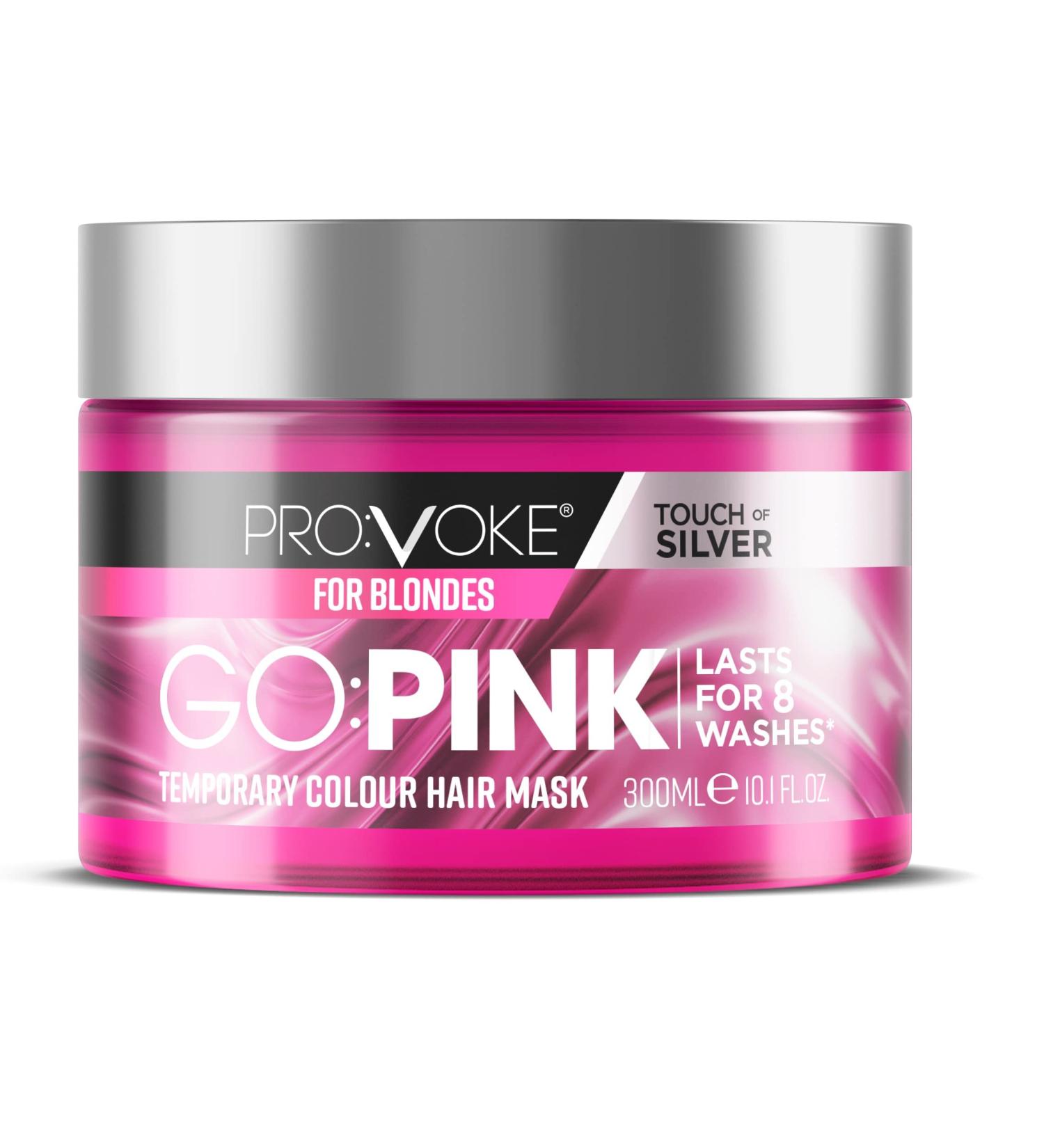 PROVOKE Go Pink Temporary Colour Hair Mask 300 ml - Vibrant Pink in 8 Washes | Keratin Enriched Formula - Buy Online on GoSupps.com