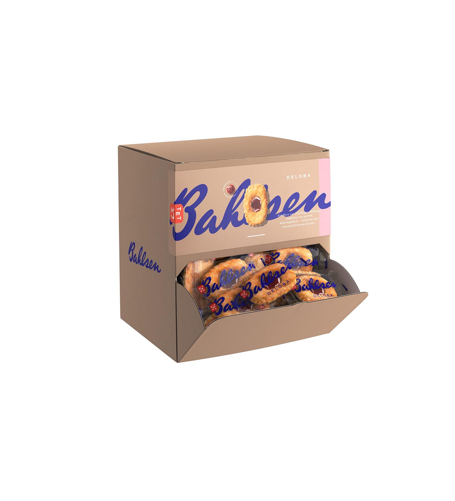 Bahlsen Deloba - counter display with approx. 150 portion packs - leaf pastries with currant cherry filling (1 x 1.04 kg) 1.04 kg (1 Pack) Deloba single
