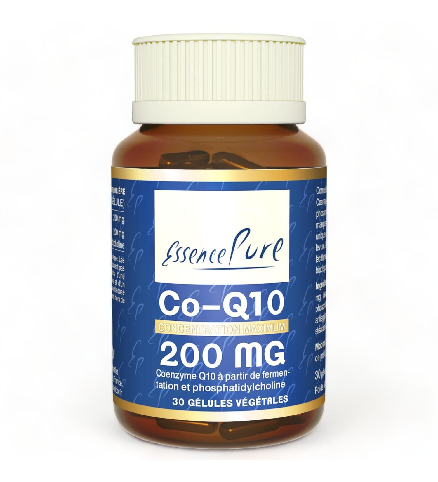 Coenzyme Q10 200 mg Pure Essence- Highly Assimilated CoQ10 (ubiquinone) with Phosphatidylcholine - Kaneka Patented Biofermentation Extraction - 30 Capsules | Api-Nature