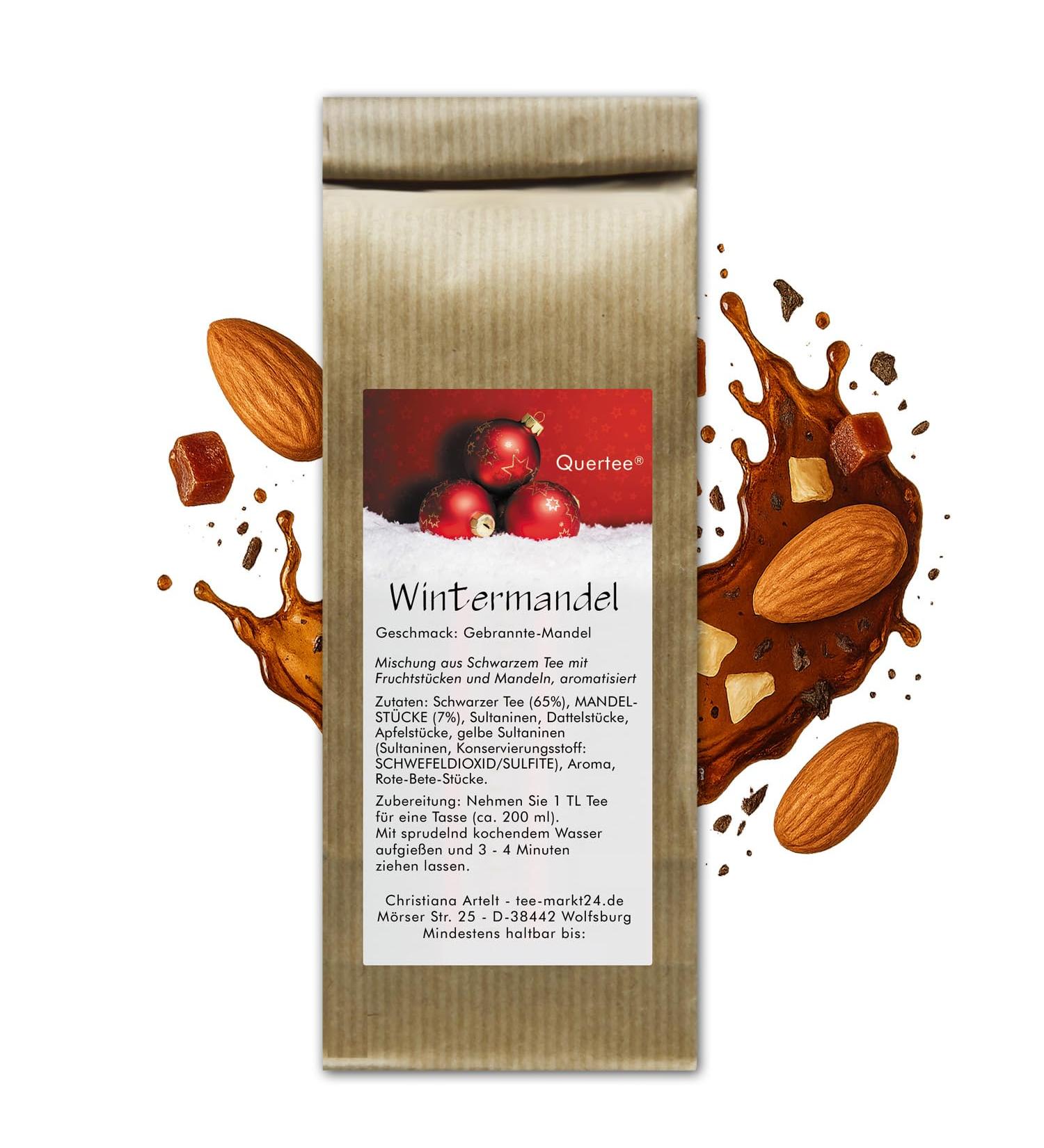  Quertee Winter Tea - Christmas Tea "Winter Almond" - Black Tea - Black Tea at Christmas and Winter (100g) - Buy Online on GoSupps.com