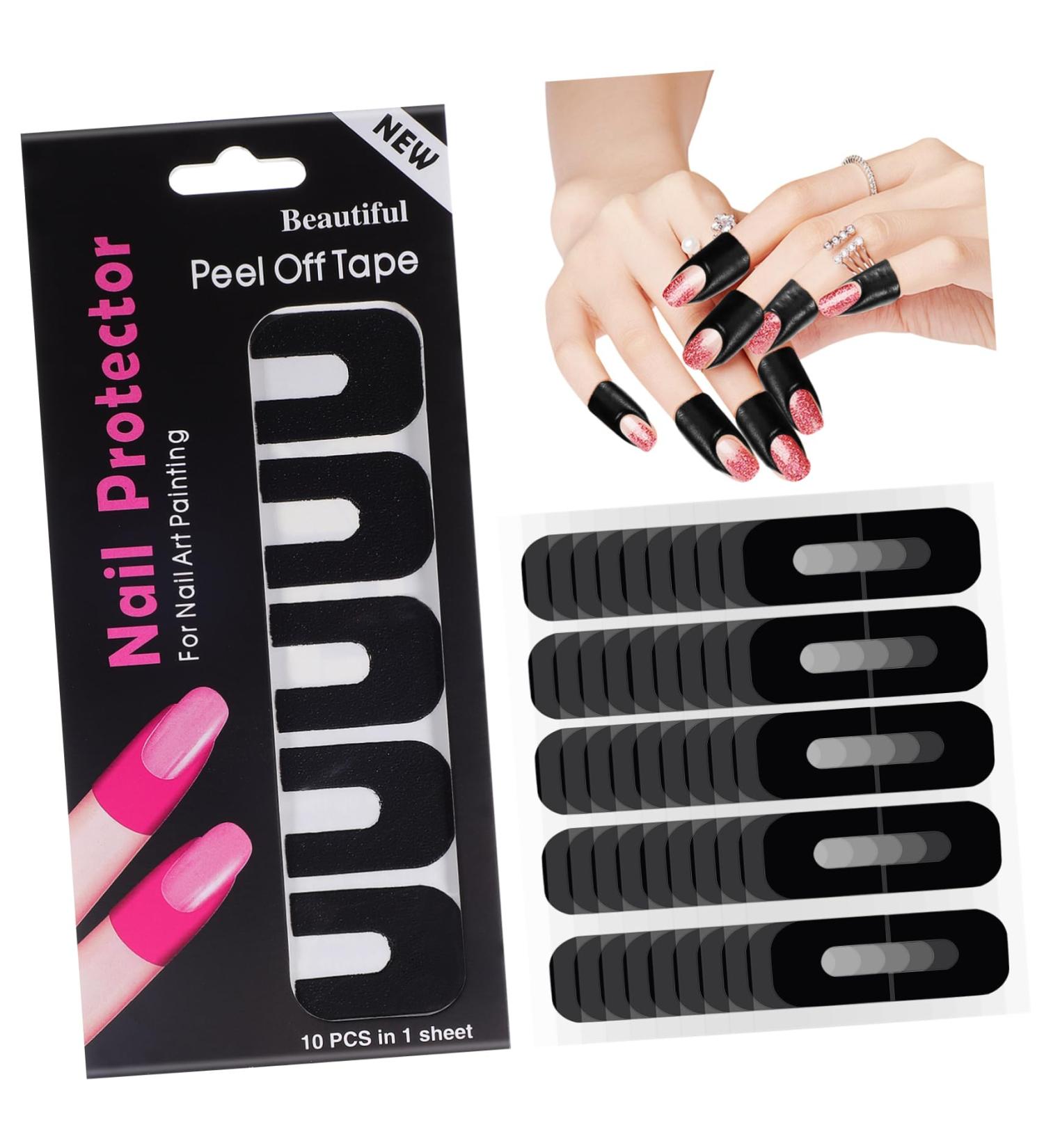 Ipetboom 100 Sheets nail gel polish Nail Polish Protector For Fingers Anti-spill stickers sticker protective film nail tearable patch Nail Protectors care safety mask protector 3.00X2.50X0.10CM As Shown - Buy Online on GoSupps.com