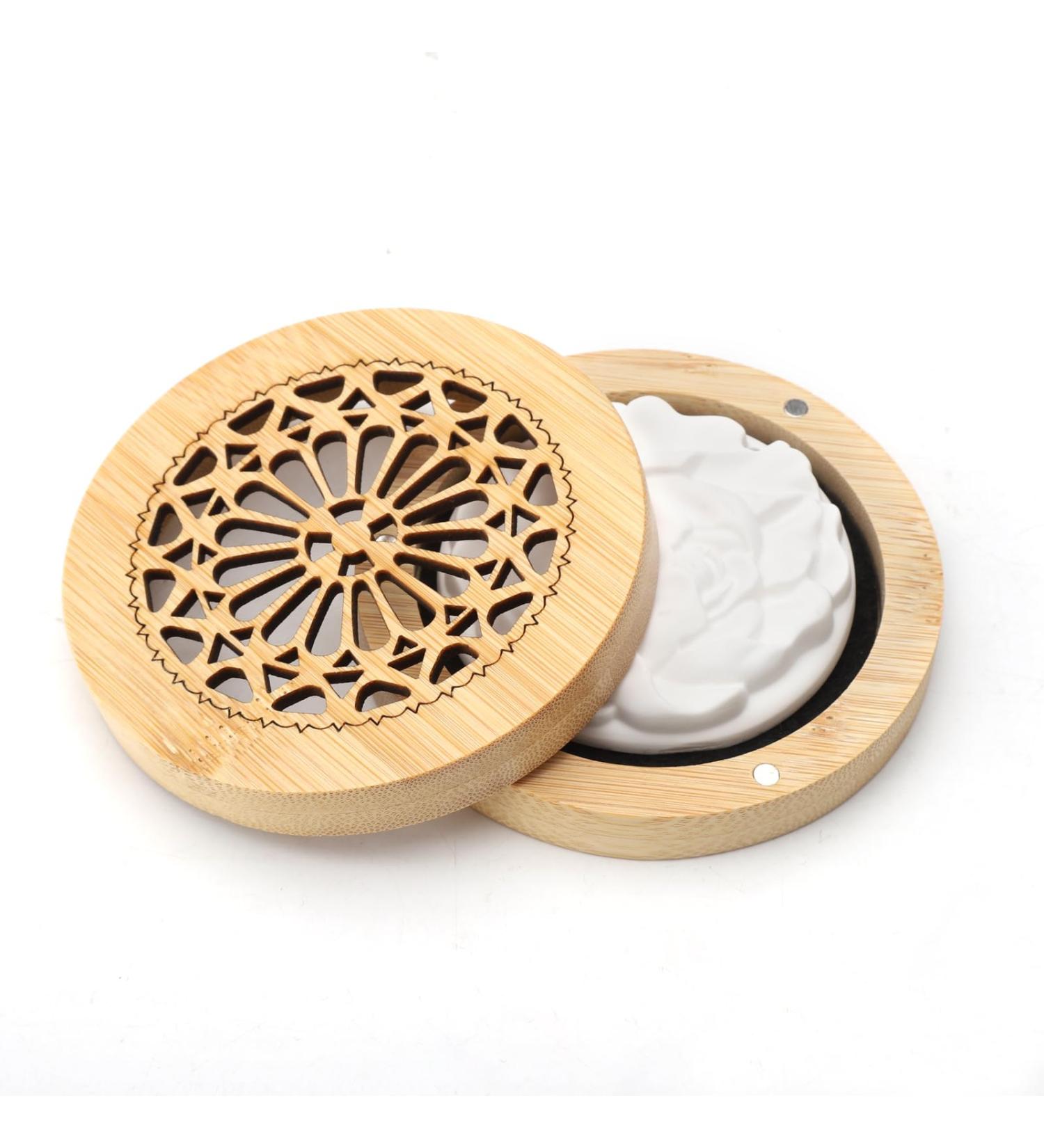 Fragrance Stones for Essential Oils - 6.5cm Aromatization & Dehumidification with 9cm Magnetic Wooden Box | Perfect for Office Bedroom Living Room & Bathroom - Buy Online on GoSupps.com