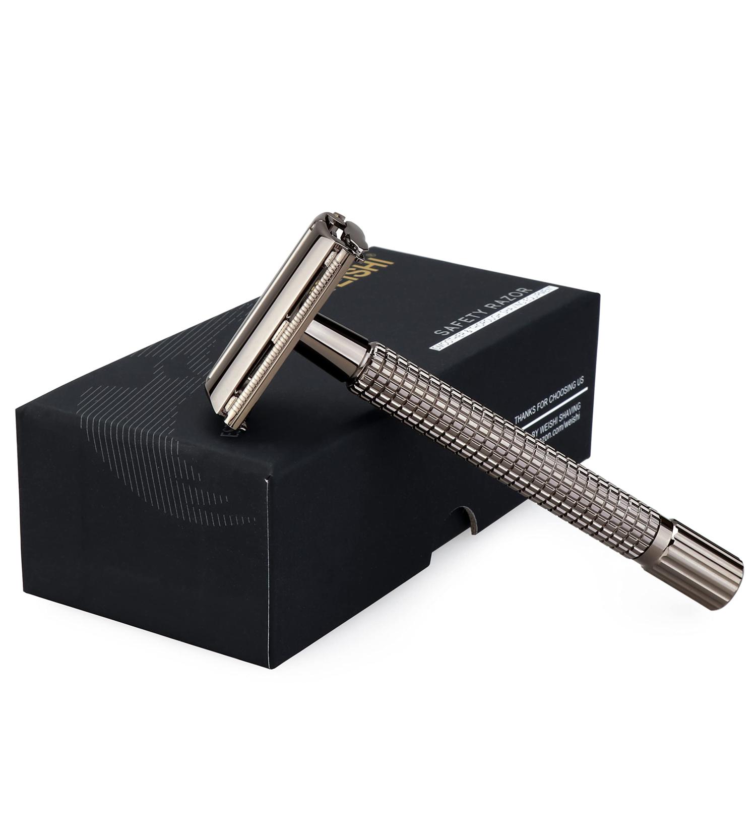 WEISHI Double Edge Safety Razor | Long Handle Butterfly Open Razor - Buy Online on GoSupps.com