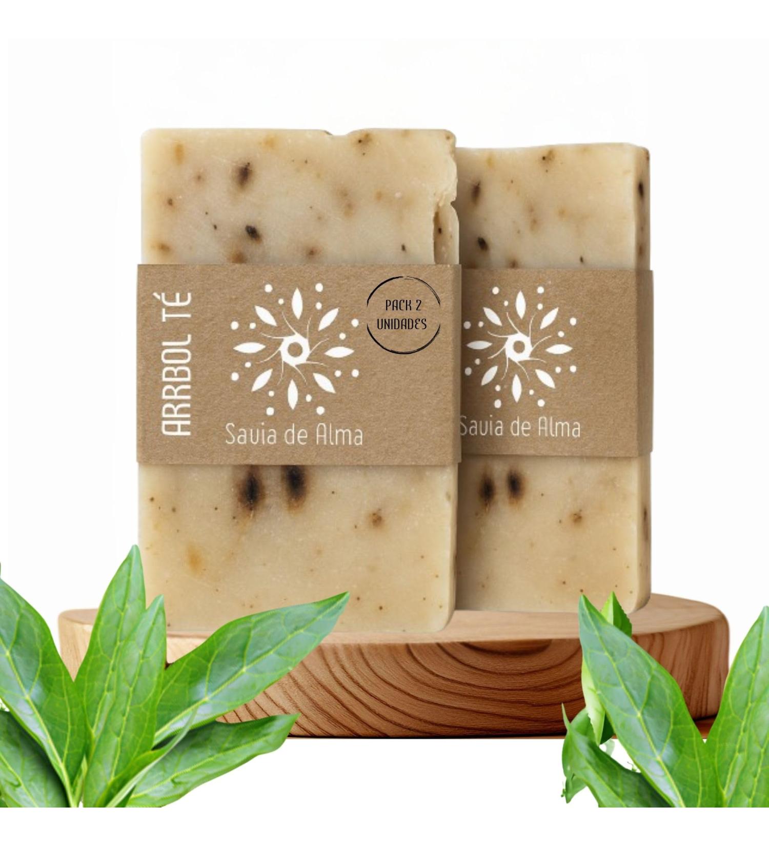  Savia De Alma Pack 2 Handcrafted and Vegan Tea Tree Soap Face Hand and Body Soap | Antibacterial Purifying and Biodegradable | Made in Spain with Natural Ingredients | 100 - Buy Online on GoSupps.com