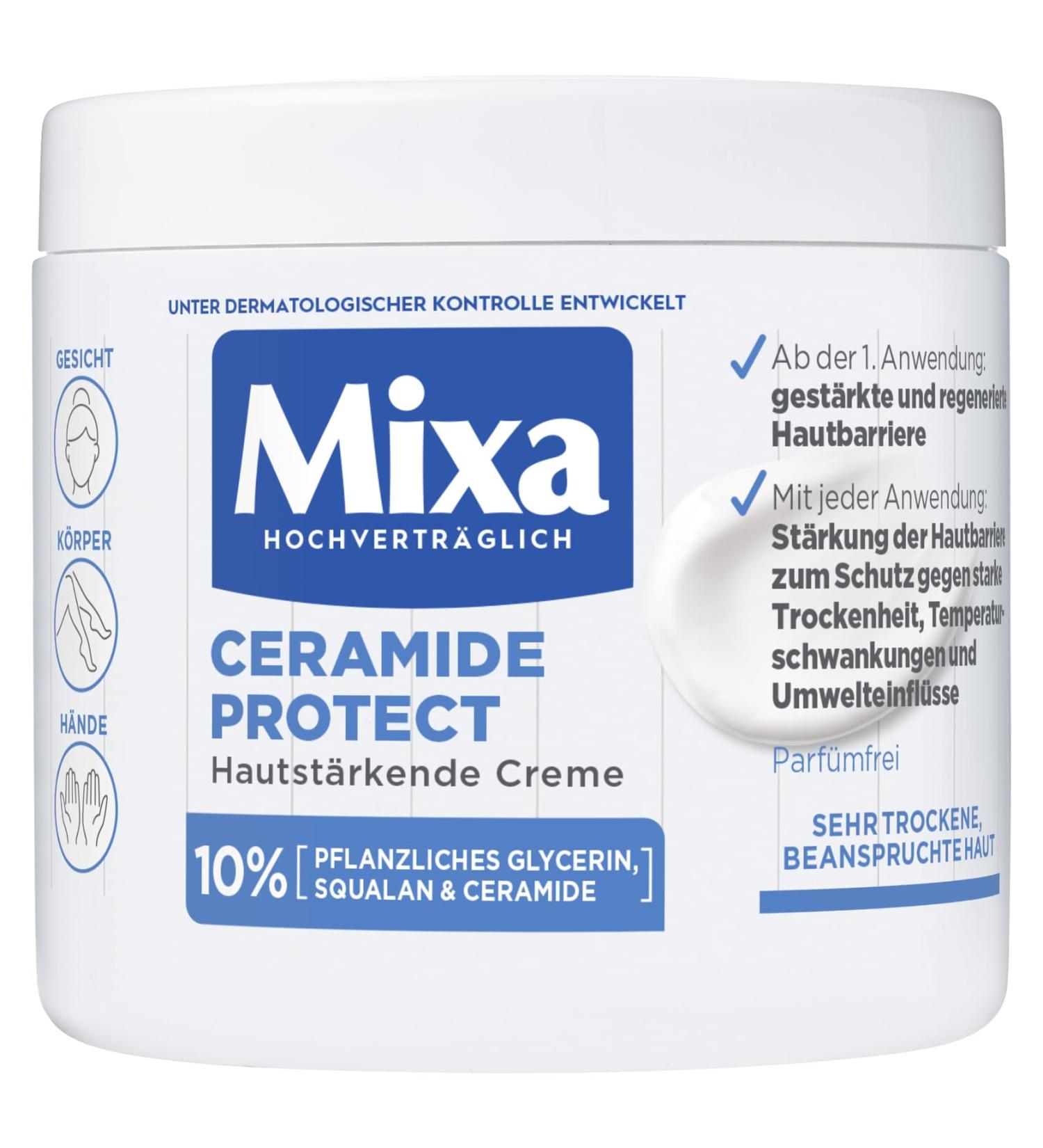 Mixa Ceramide Skin Thickening Cream - 10% Vegetable Glycerin & Squalan Moisturizer for Very Dry Skin Family-Friendly 400ml - Buy Online on GoSupps.com