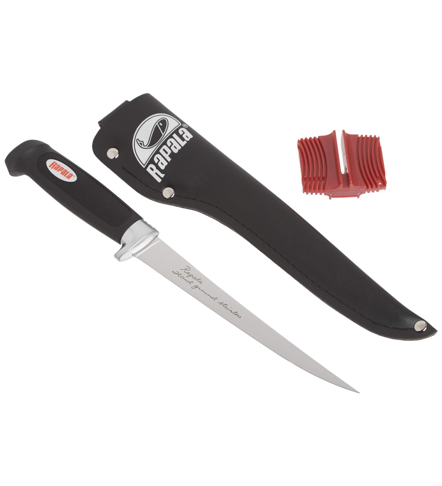 Buy Rapala 4 Soft Grip Fillet Knife & Sharpener 7.5 Sheath Included | International Shipping Available - Buy Online on GoSupps.com