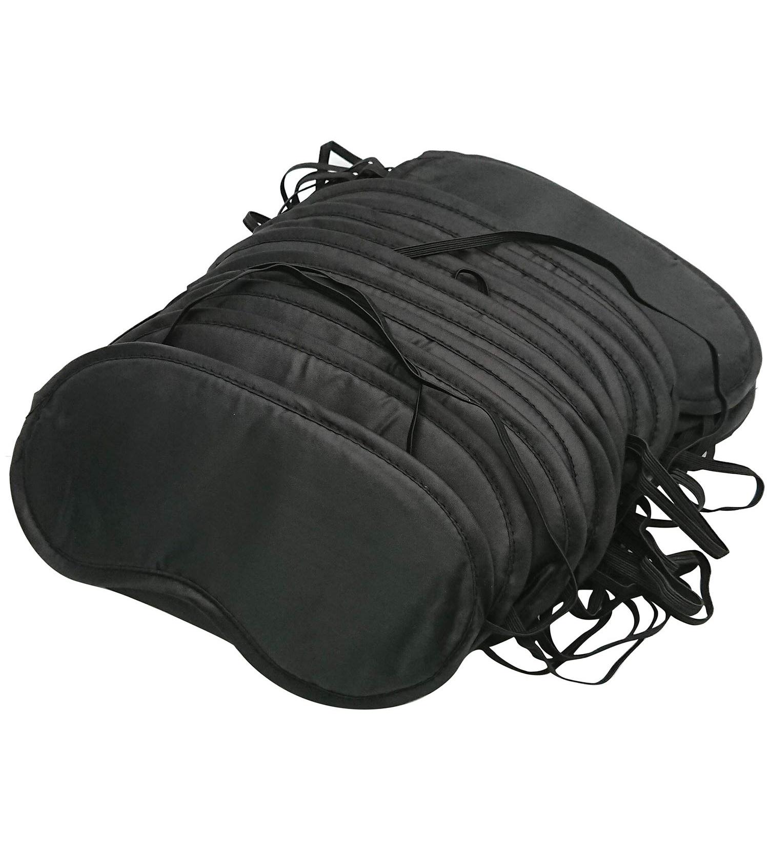 12 Pcs Eye Mask Sleep Blindfold with Nose Pad and Elastic Strap - Ideal for Travel, Gaming, and Deep Sleep - Black - Buy Online on GoSupps.com