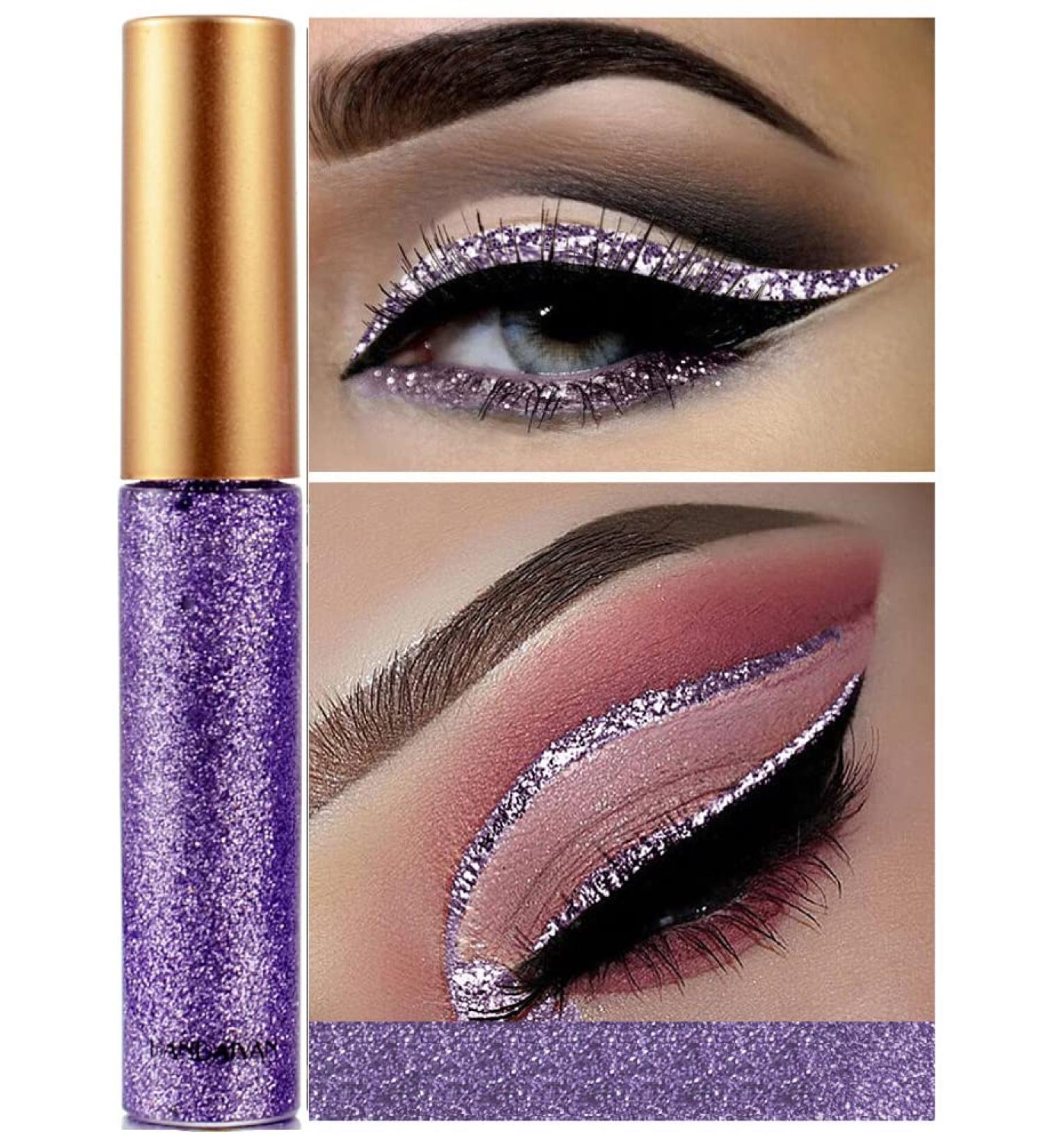 OCHILIMA Glitter Liquid Eyeliner Long Lasting Waterproof Shimmer High Pigment Silver Gold Metallic Eyeliner Women Makeup 06# - Buy Online on GoSupps.com