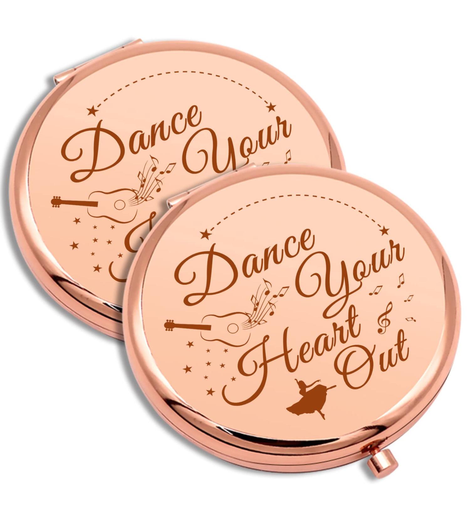 Dancing Gift for Girls - 2 PCS Encouragement Compact Makeup Mirror Set for Dance Lover - Ideal Motivational Birthday & Graduation Gifts for Women - Buy Online on GoSupps.com