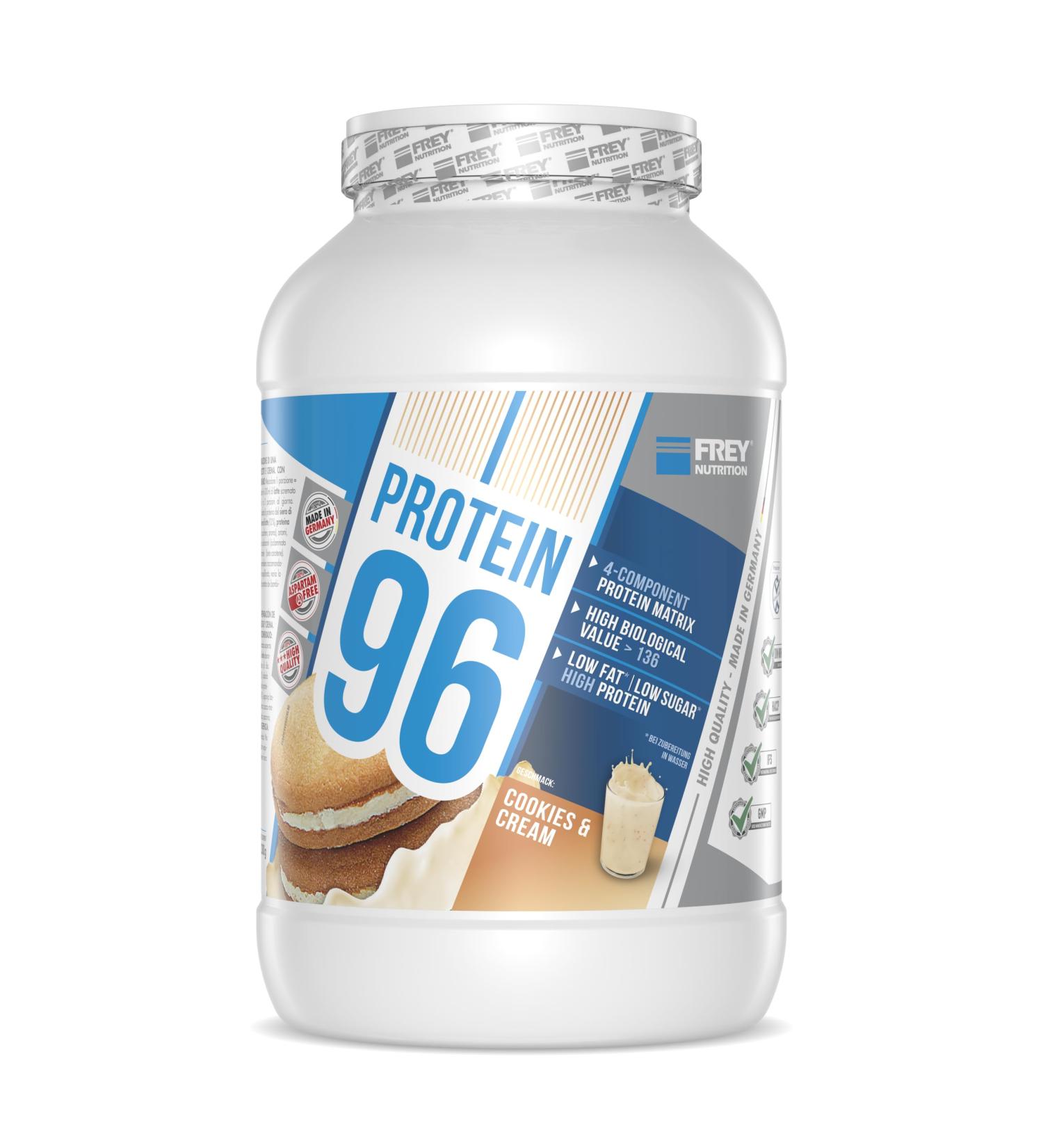 Frey Nutrition Protein 96 Cookies and Cream 2.3kg Can - High-Quality Protein for Fitness & Nutrition - Buy Online on GoSupps.com