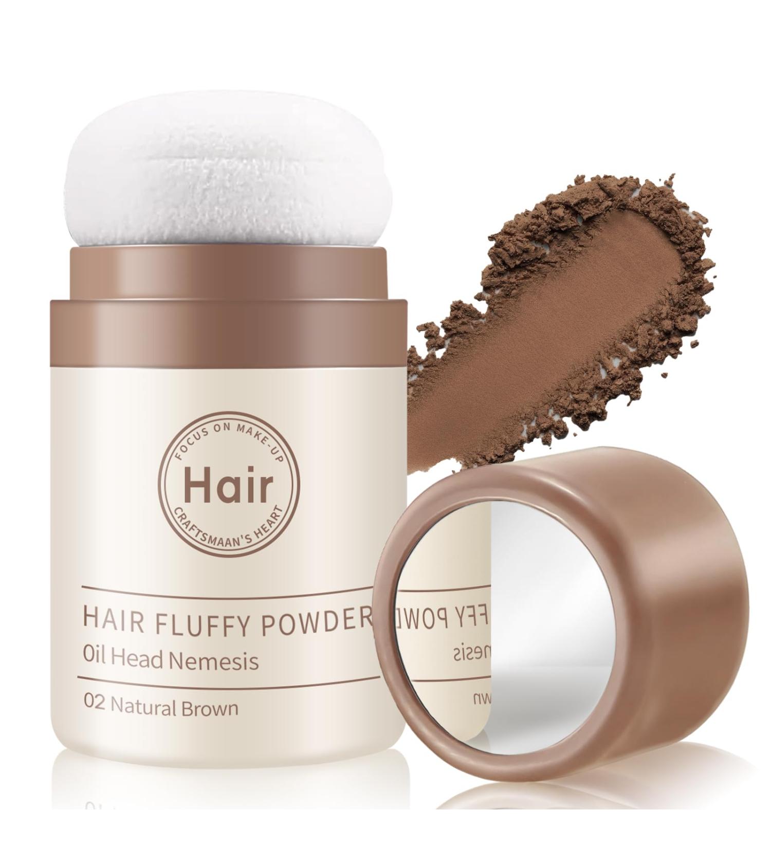 Dry Shampoo Powder - Non-Aerosol Mattifying Root Refresh | Benzene-Free Travel Size for Women & Men | #02 Light Brown - Fluffy Volumizing Hair Boost - Buy Online on GoSupps.com