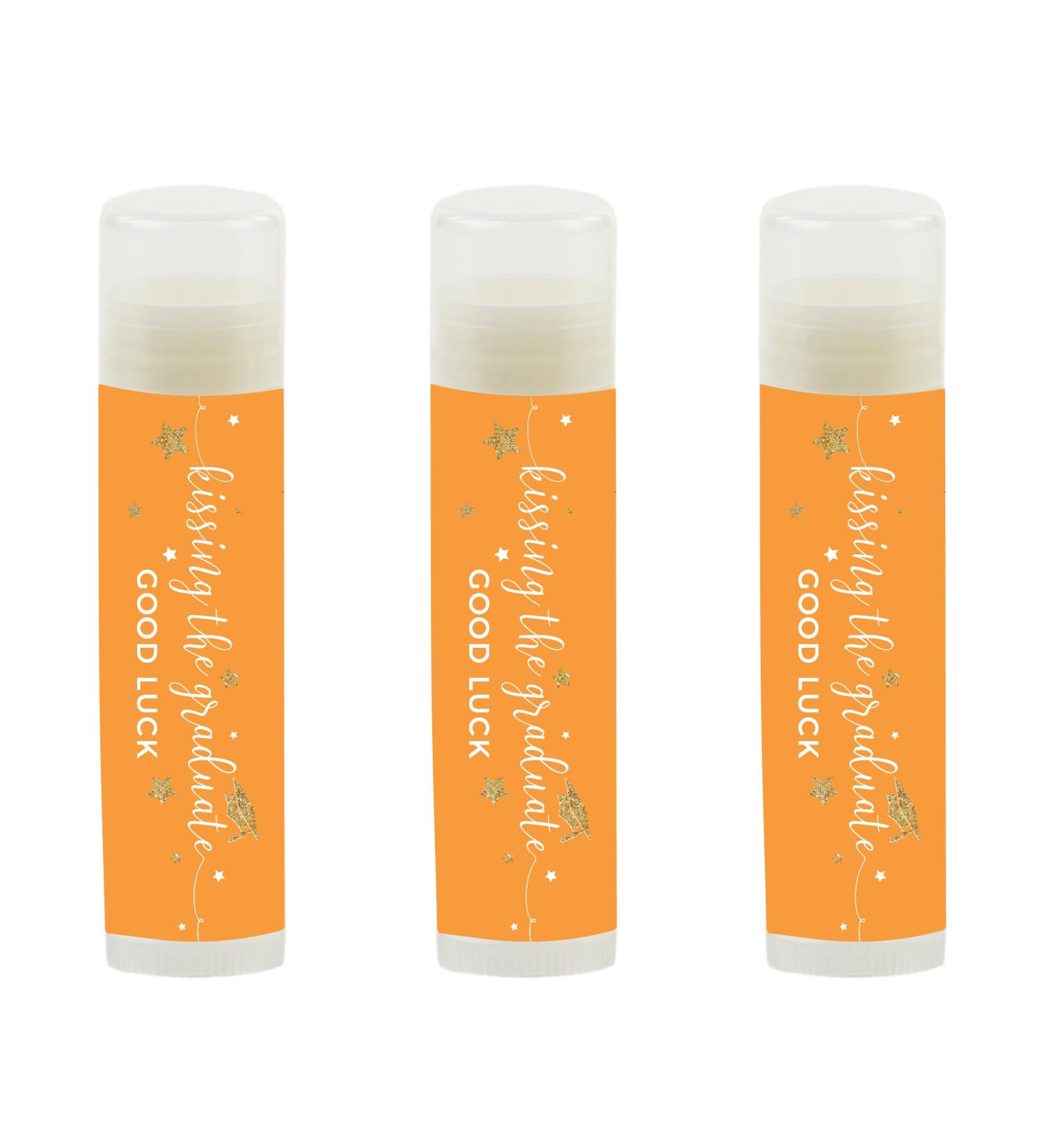 Shop Andaz Press Orange & Gold Glitter Graduation Party Lip Balm Favors - 12-Pack Good Luck Gifts - Buy Online on GoSupps.com