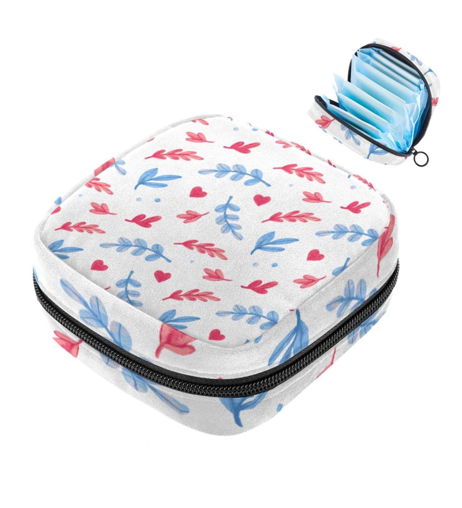 Shop Portable Women's Binding-Up Bags & Menstrual Cup Bags - Perfect for Teens & Beginners | Watercolor Leaves Design - Buy Online on GoSupps.com