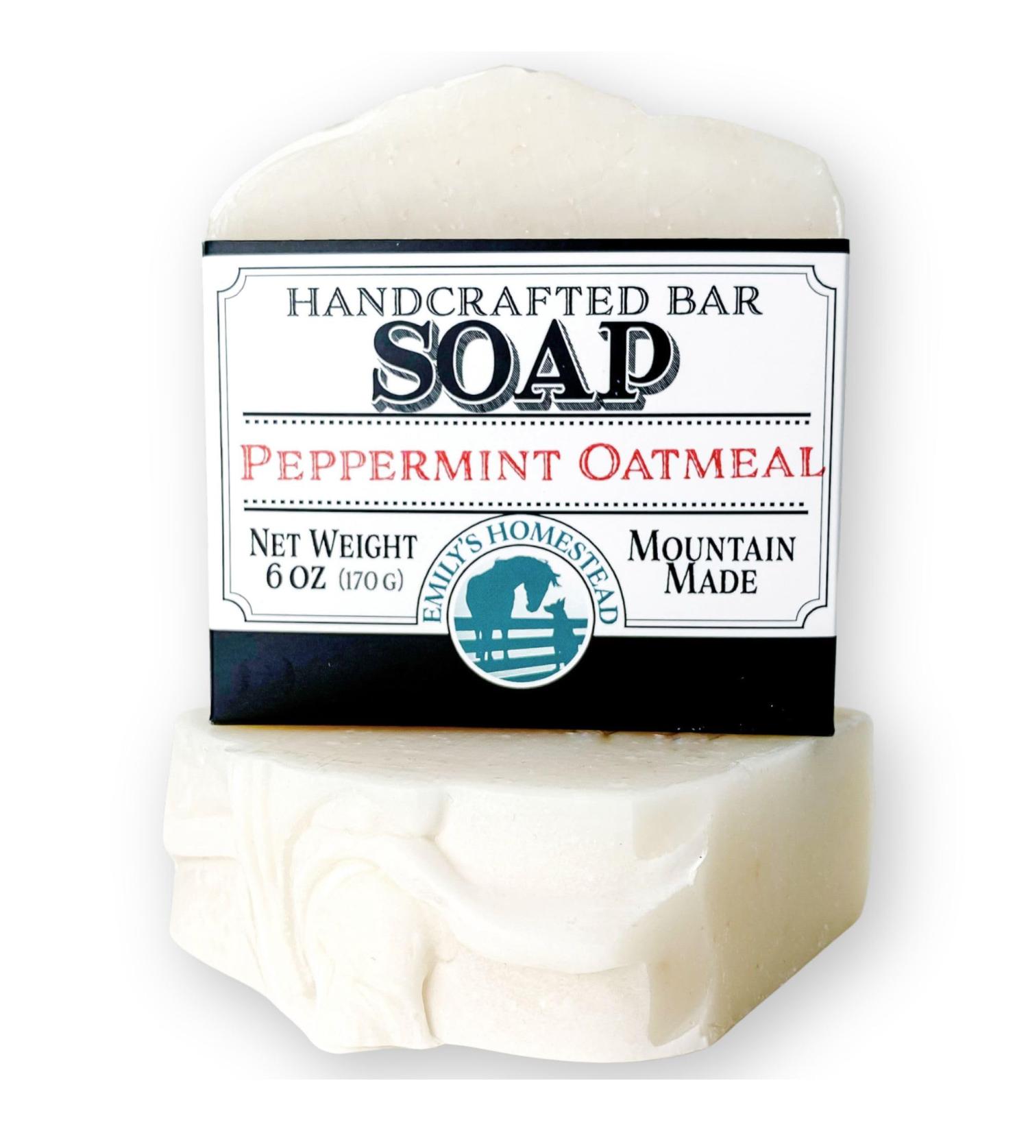 Emily's Homestead Natural Bar Soap - Exfoliating Peppermint Oatmeal 1 Bar | Eco-Friendly International Shipping - Buy Online on GoSupps.com