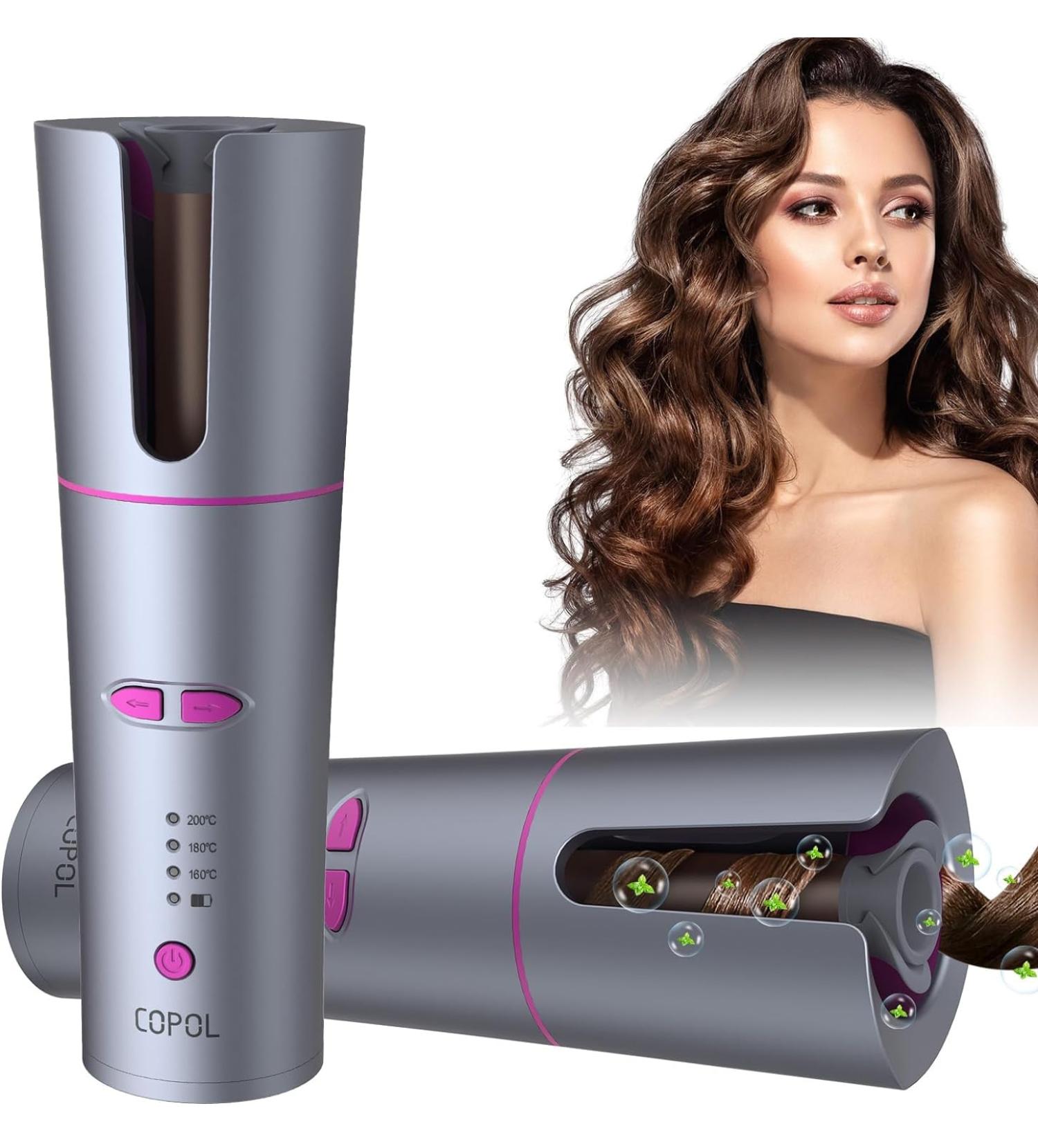 Buy Cordless Auto Hair Curler - Portable Rotating Curling Iron for Effortless Waves | Fast Heating & Rechargeable | Perfect for Stylish Curls - Buy Online on GoSupps.com