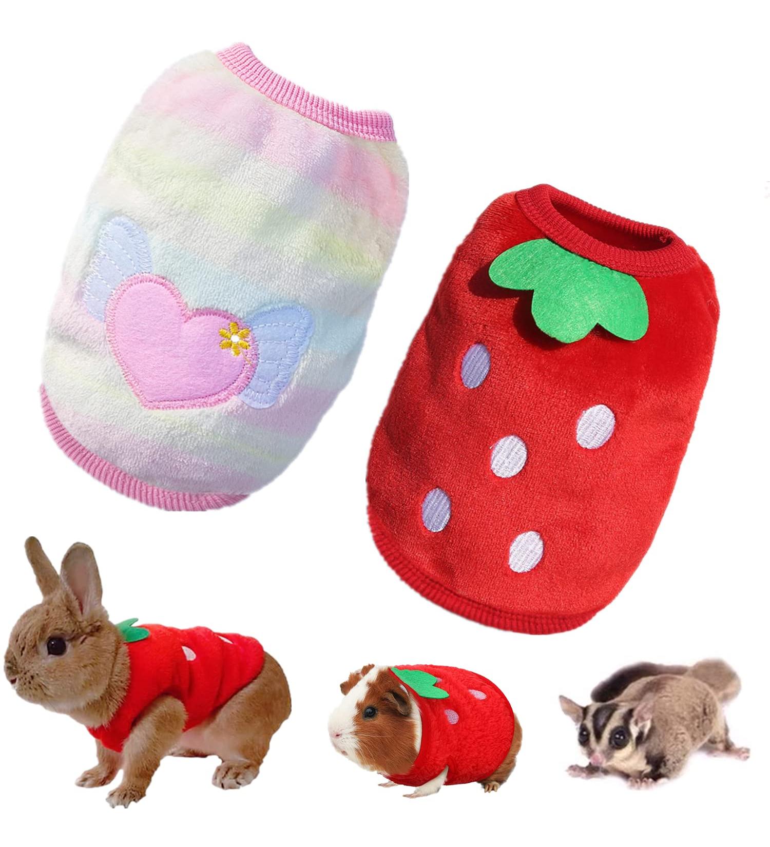 Bangminda Sleeveless Vest for Small Pets | 2-Piece Warm T-Shirts for Guinea Pigs Kittens Rabbits Ferrets & Chihuahuas - International Shipping Available - Buy Online on GoSupps.com