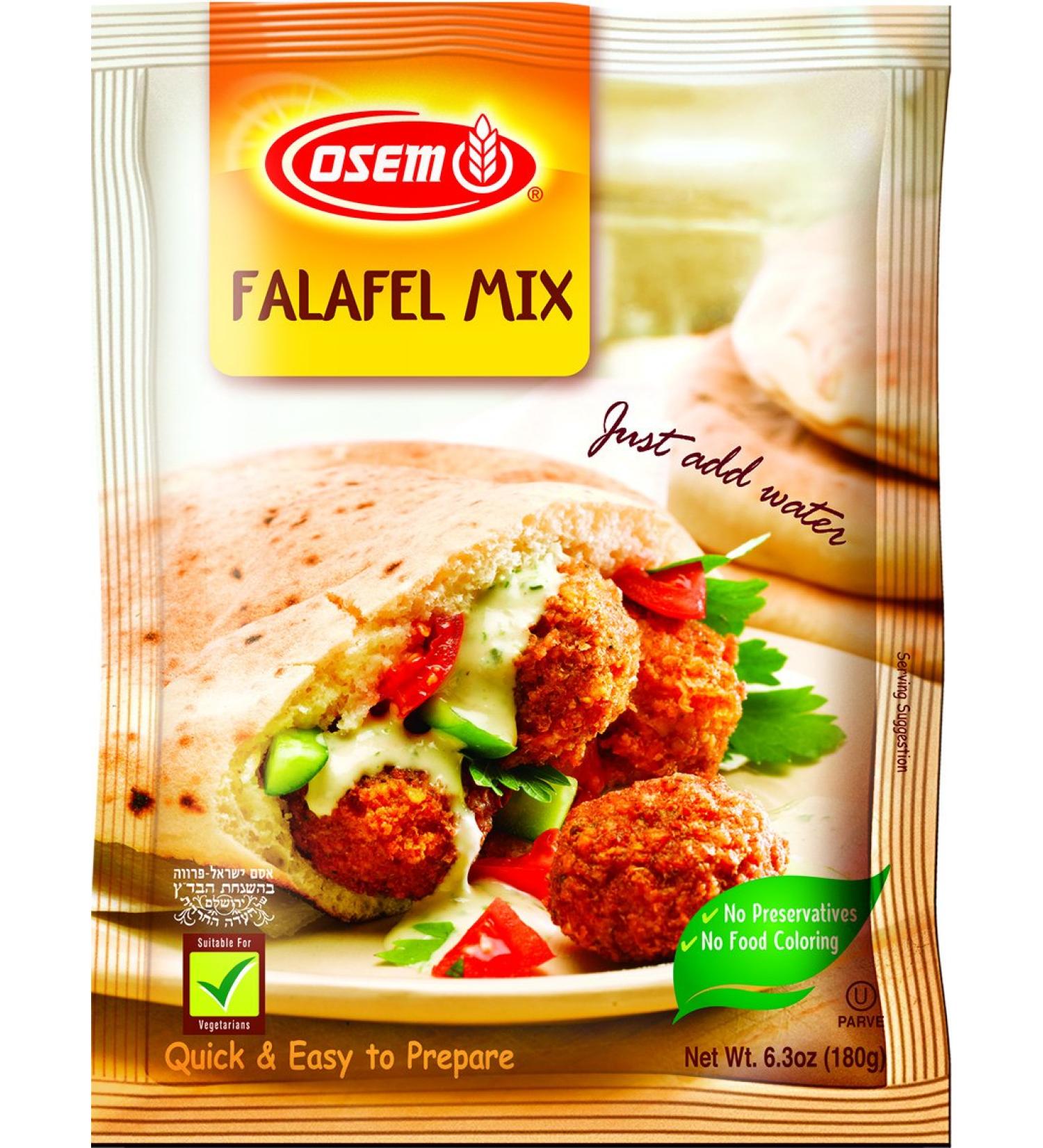 Osem Falafel Mix 6.3 oz - Pack of 12 | Authentic Vegan Snack - Buy Online on GoSupps.com
