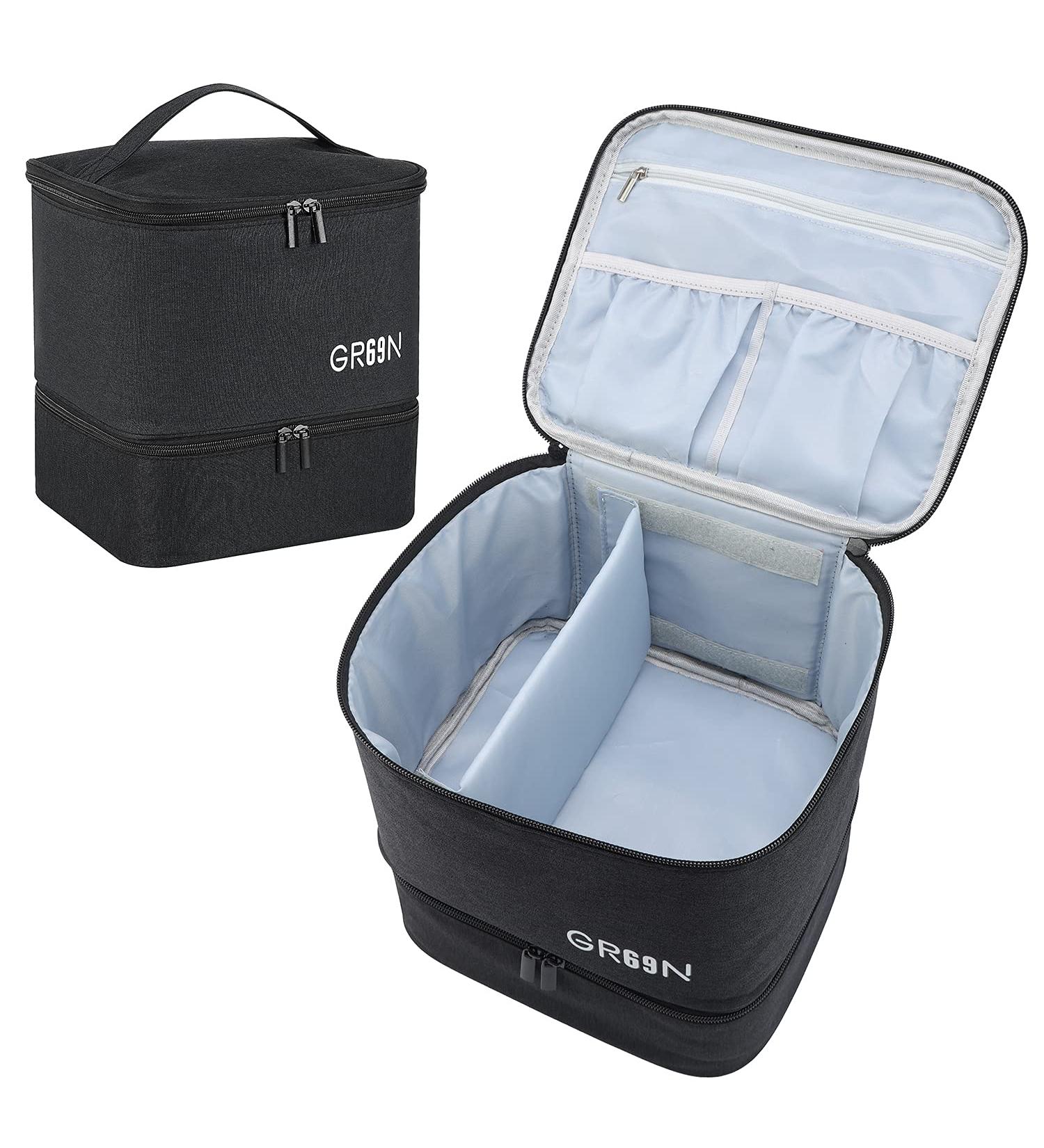 GR69N Nail Polish Organizer - Portable Case for Nail Lamp and 30 Bottles - Black - Buy Online on GoSupps.com