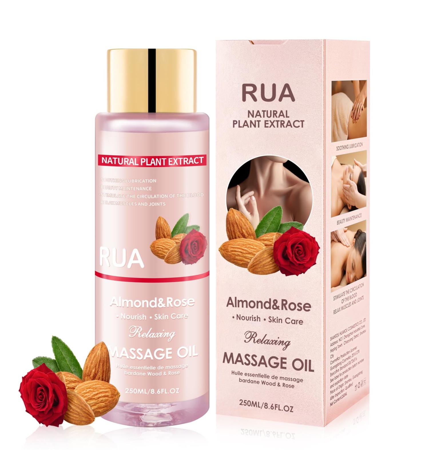 Best Massage Oil for Relaxation & Joint Relief - Almond & Rose Moisturizing Body Oil 250ml | Shop Now! - Buy Online on GoSupps.com