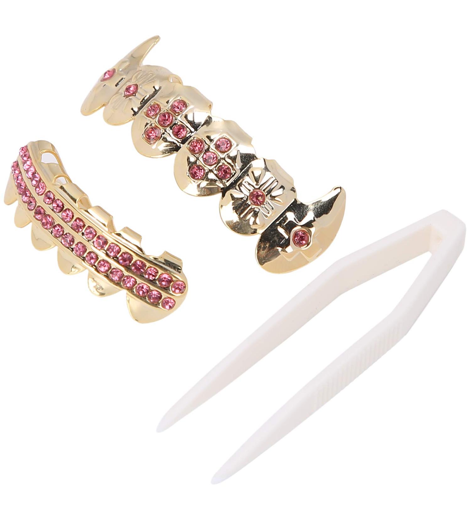 Gold Teeth Brace Set Teeth Brace Teeth Jewelry For Halloween Party Hip Hop Show Halloween Brace Set Gold For Oral Metal Teeth Decoration Gadget () - Buy Online on GoSupps.com
