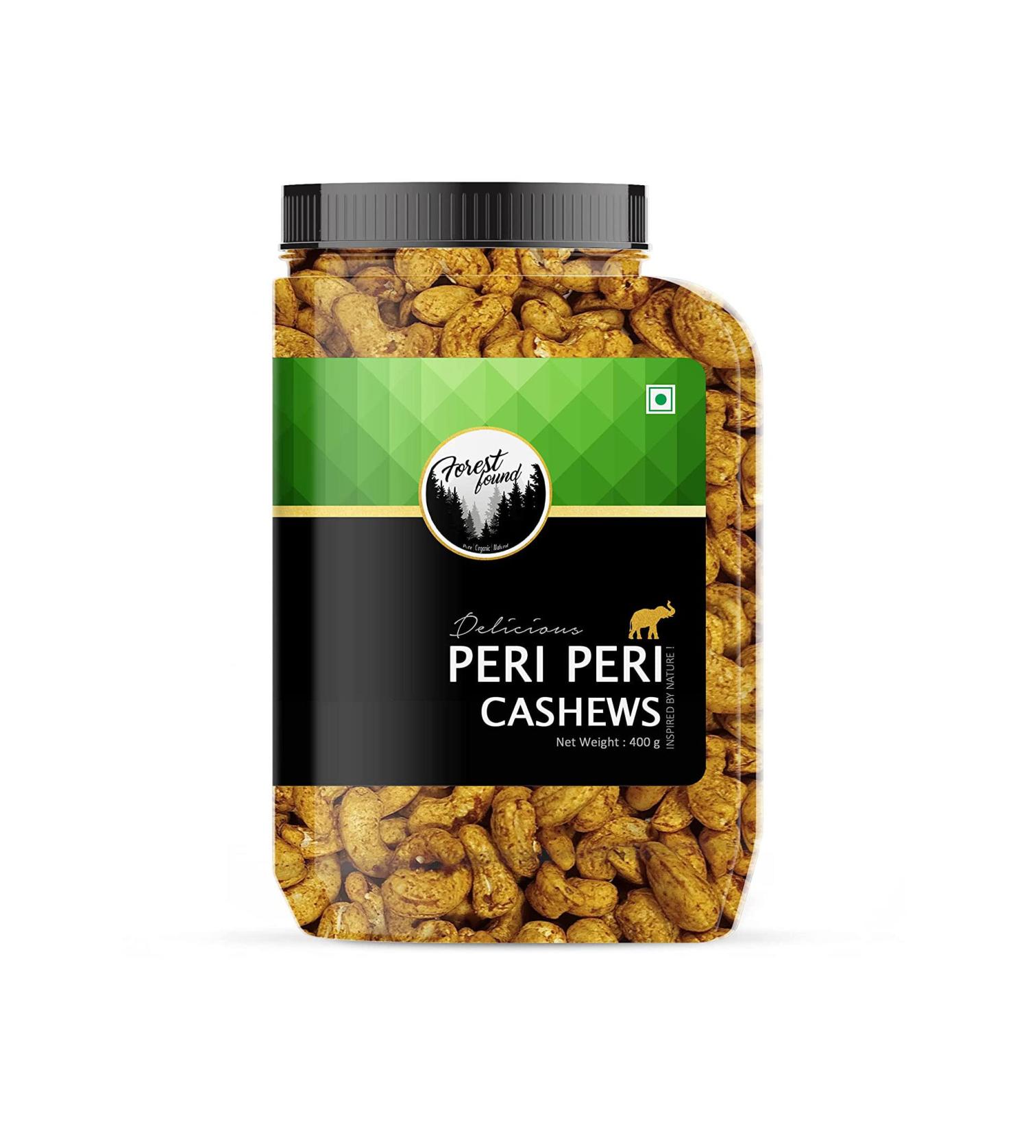 Forest Found Oven Roasted Peri Peri Flavoured Cashews Nuts (400Gram)