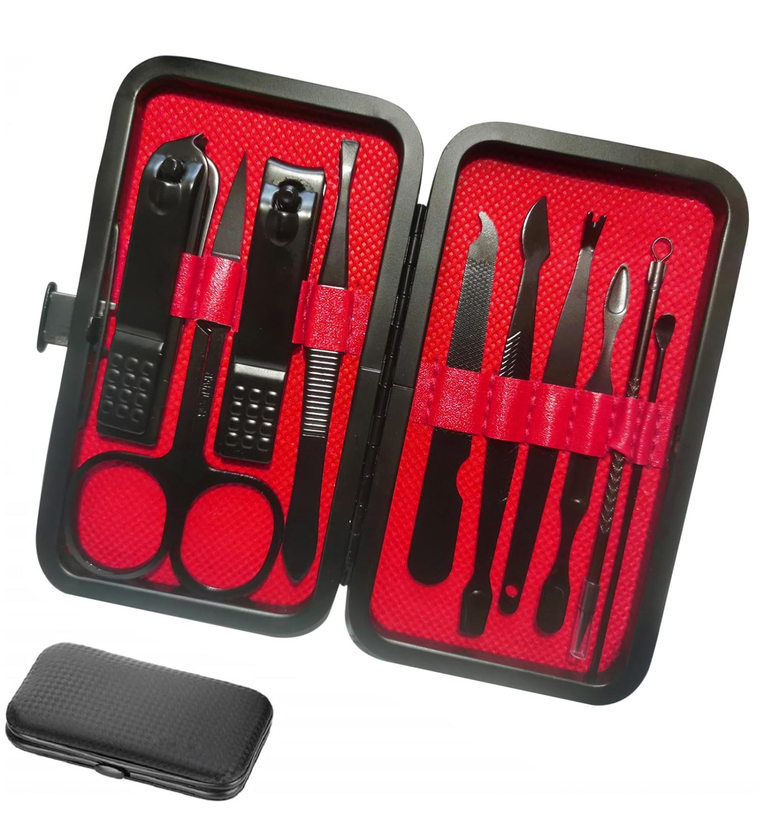 10 in 1 Manicure Set Men Travel Manicure Set Mens Accessories Stainless Steel Nail Clippers Set Pedicure Set Personal Care Kit Nail Grooming Kit Gift for Men Husband Friend Parents Women - Buy Online on GoSupps.com