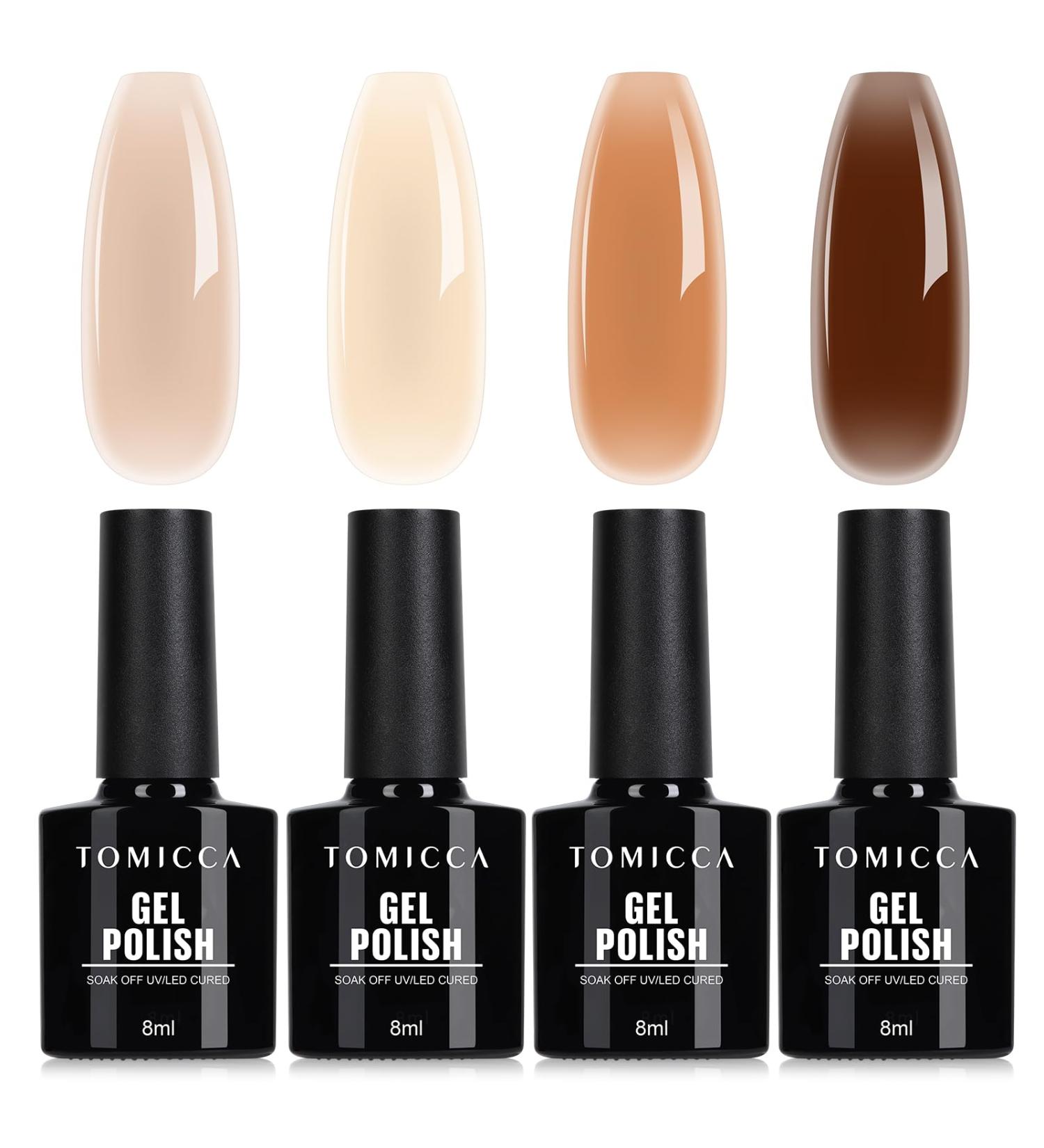 TOMICCA 4PCS Nude Brown Caramel Gel Nail Polish Set - Autumn Soak Off Gel Nail Art Kit 8ML - Buy Online on GoSupps.com