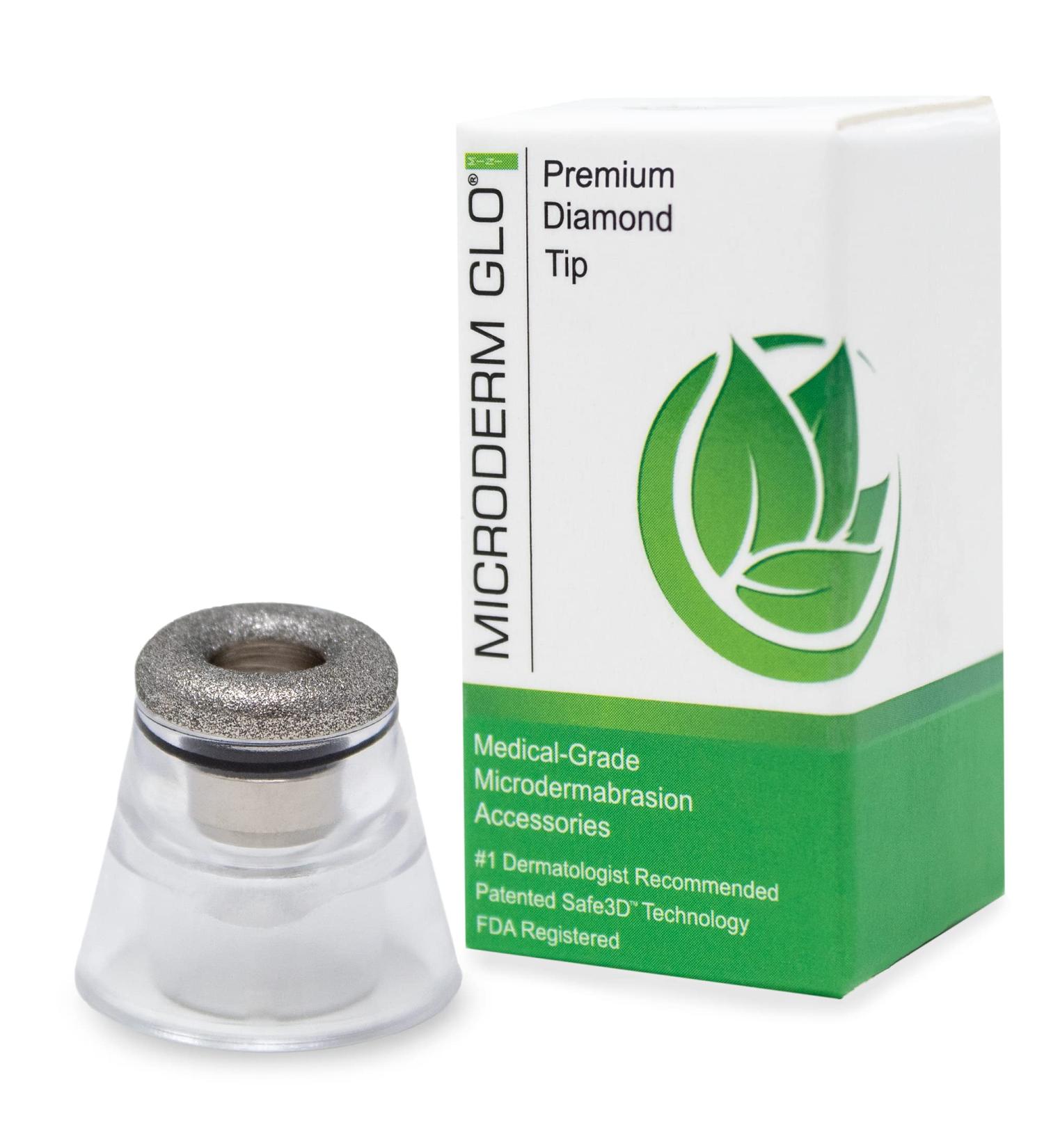 Microderm GLO MINI Premium Diamond Microdermabrasion Tips - Medical Grade Stainless Steel Accessories with Patented Safe3D Technology - Safe for All Skin Types (Premium) - Buy Online on GoSupps.com