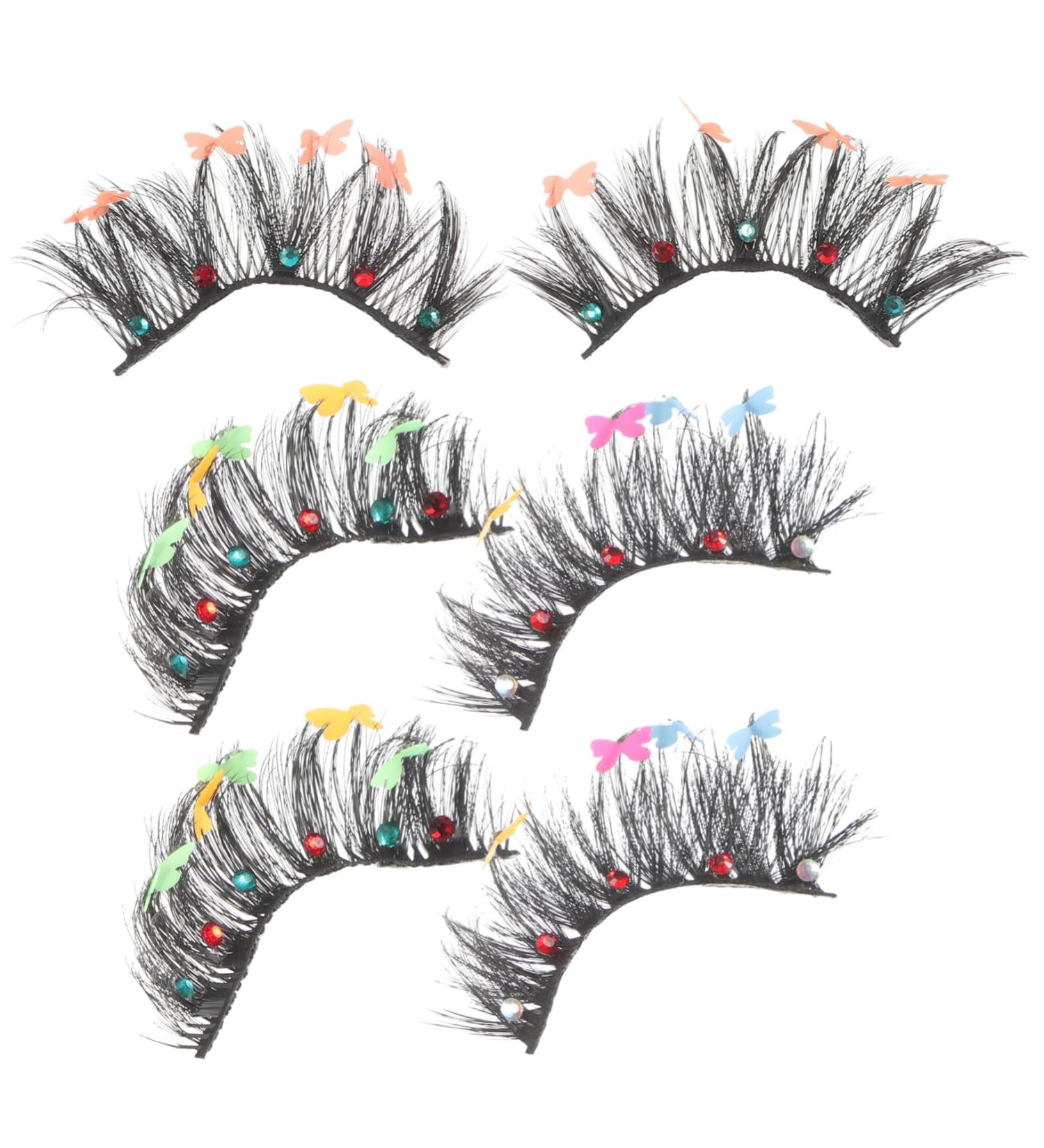 FOMIYES 3 Pairs Fake Eyelashes Halloween Decor False Lashes False Eyelashes Fake Lashes Makeup Accessories Makeup Supplies Wispy Eyelashes Women Eyelashes Slim Chemical Fiber Extend - Buy Online on GoSupps.com