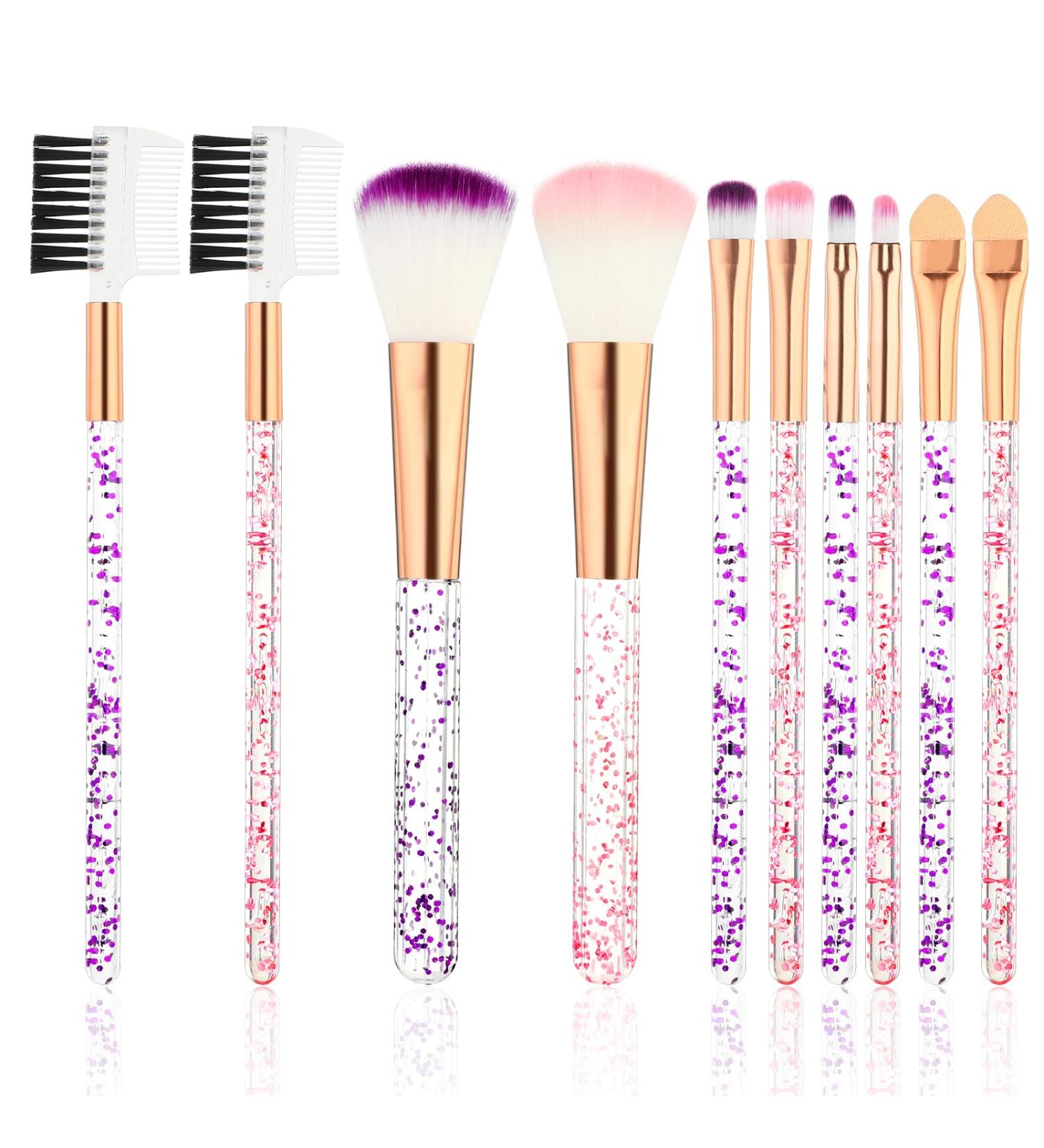 Buy WLLHYF 10-Piece Crystal Makeup Brush Set | Synthetic Fiber Tools for Flawless Foundation Eyeshadow Eyeliner & More - International Shipping Available - Buy Online on GoSupps.com