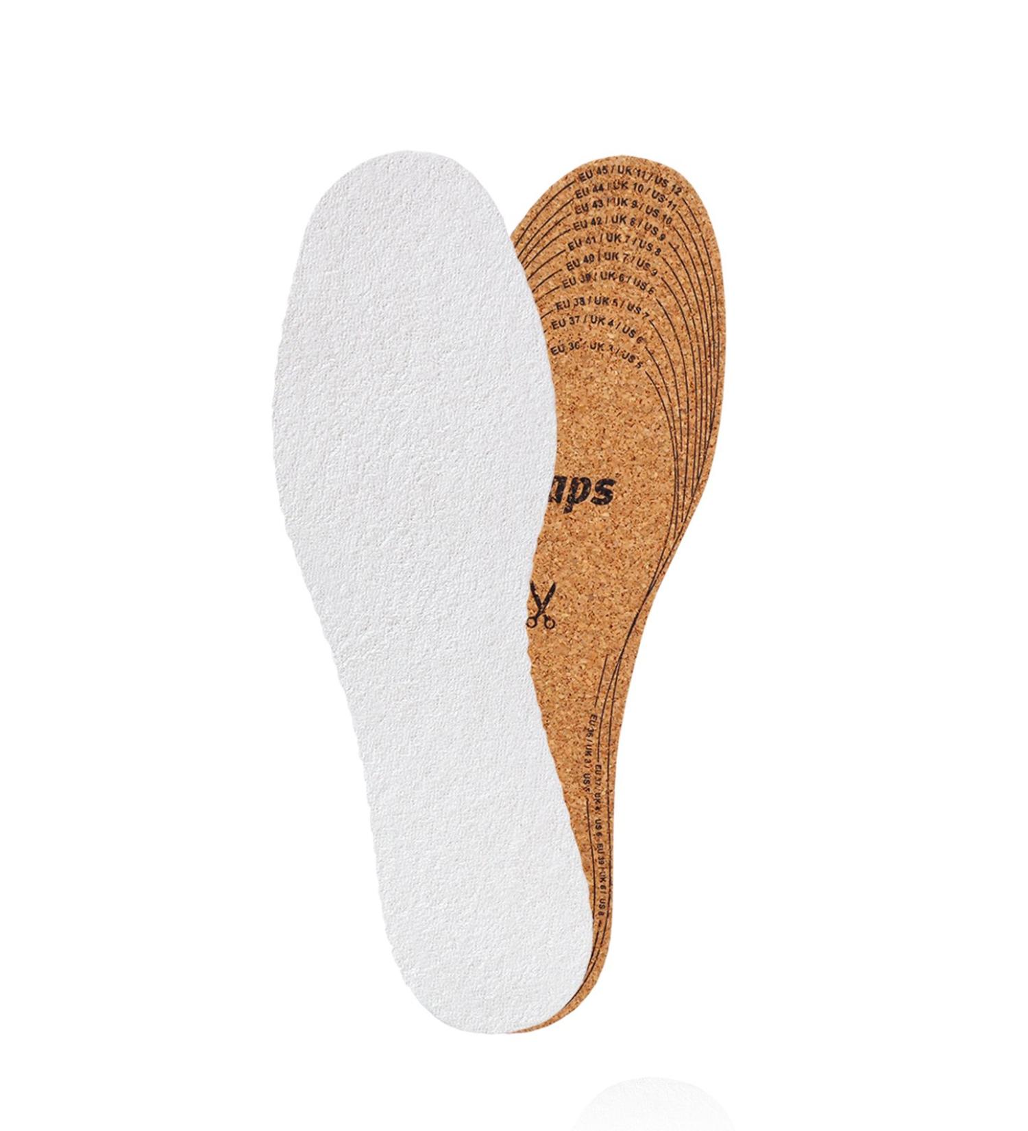 Kaps Cork Frotte Insoles for Men and Women - Cut to Fit Natural Cork with Terry Cloth - Ultra Light Shoe Inserts - Buy Online on GoSupps.com