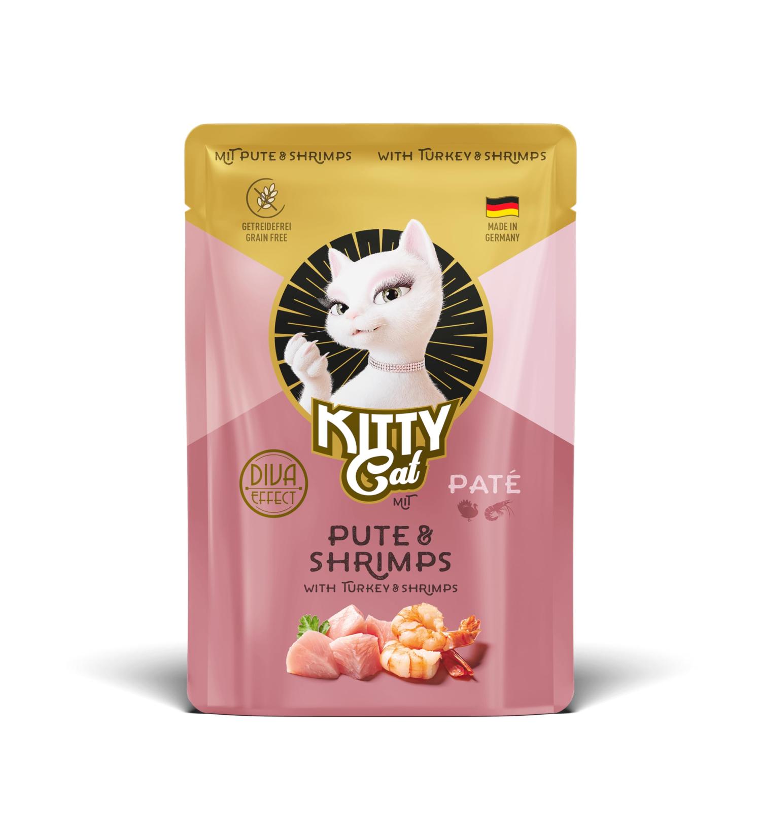 KITTY Cat Pat Turkey & Shrimp 6 x 85 g Wet Cat Food Grain Free with Taurine Salmon Oil and Green-lipped Mussel Complete Food with High Meat Content Made in - Buy Online on GoSupps.com