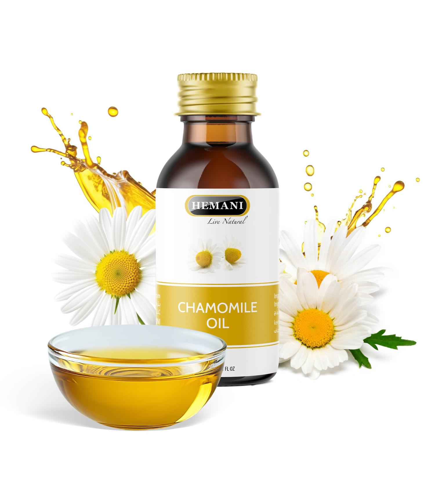 Hemani Chamomile Oil (Matricaria chamomilla) 30ml - Soothing Aromatherapy Essential Oil for Relaxation Calming Ambiance Uplifting Experience Meditation Yoga Sensual Massage & Romantic Fragrance. - Buy Online on GoSupps.com