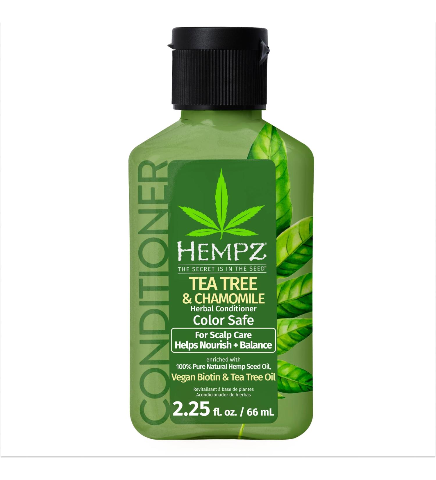 Hempz Biotin Hair Conditioner - Tea Tree & Chamomile for Scalp Care & Hair Growth | Moisturizing Travel Size 2.25 Fl OZ - Buy Online on GoSupps.com